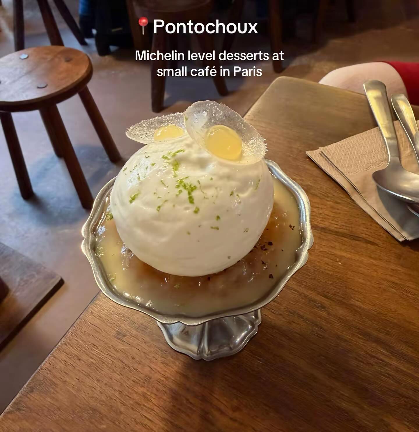 Chef Akira Takahashi is adding a Japanese twist to the Parisian desserts:
1. **Montblanc in yuzu dressing**: A sweet and light delight, showcasing an interesting play of textures with a refreshing cold center.
2. **Caramélisé poire comme tarte tatin**: An explosion of flavors featuring lemongrass, pear, tarragon, and bergamot. The presentation is reminiscent of Michelin-style perfection, and the taste definitely lives up to that expectation.
Though there’s a long queue, it’s absolutely worth the wait!
#pariscafe #foodie #dessertreview #paristravel #fyp