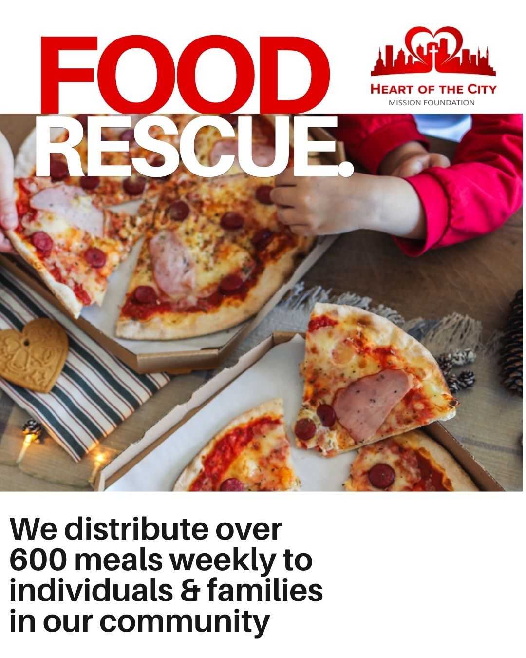 Recent estimates from Allen County show over 50,000 residents experience food insecurity- DAILY.
Thanks to the generosity of our restaurant partners, Heart of the City is able to redistribute surplus and unsold products to those who need it most.
We currently provide over SIX HUNDRED meals each week to our community, one step closer to reducing food insecurity.
#endpoverty #givingback #partnership #fightinghunger #fortwayne #hotcfw #community