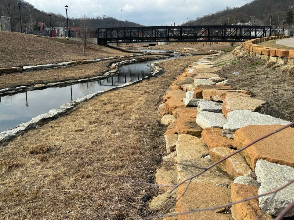 The UC Urban Ecosystem Research students were able to hear about Green Infrastructure from Metropolitan Sewer District’s Leslie Schehl on a recent visit to Lick Run!