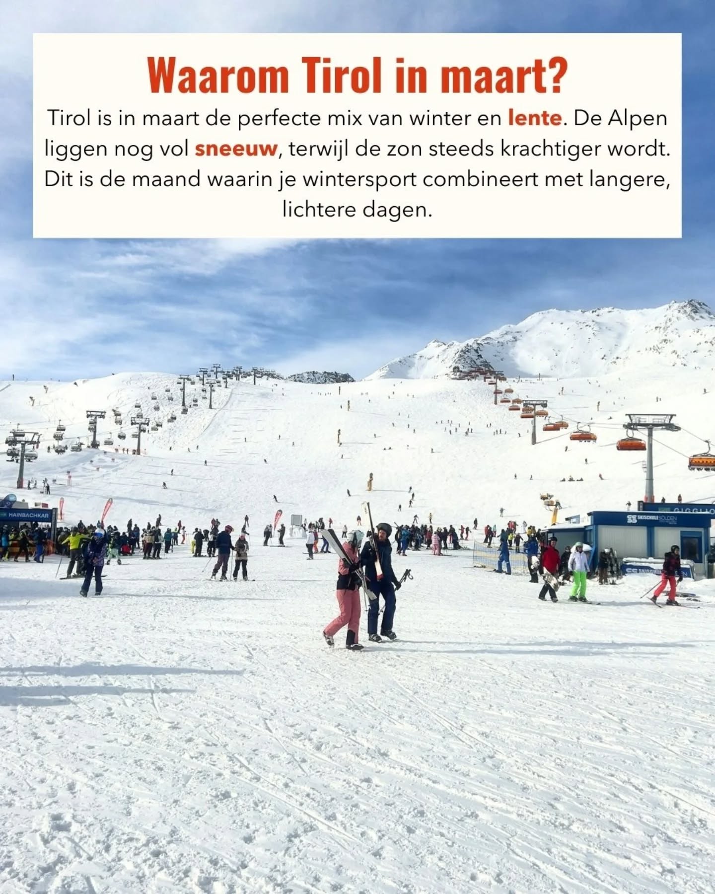 Maart is stiekem de beste maand om naar Tirol te gaan 🇦🇹
De dagen zijn langer, de zon is sterker en de pistes liggen er vaak nog perfect bij. 's Ochtends carve je over strak geprepareerde sneeuw, 's middags zit je in je trui op het terras met uitzicht op de bergen. 🌄
Geen extreme winterdrukte meer, maar wel die magische combinatie van winter + lente.
En eerlijk... die zon op je gezicht terwijl je boven op de berg staat? Dat voelt toch net even anders dan in januari.
👉 Plan je volgende reis bij Met Thijs op Reis
👉 Volg voor meer reisinspiratie en tips!
Zou jij in maart de bergen in gaan?
Laat het weten in de comments! 👇