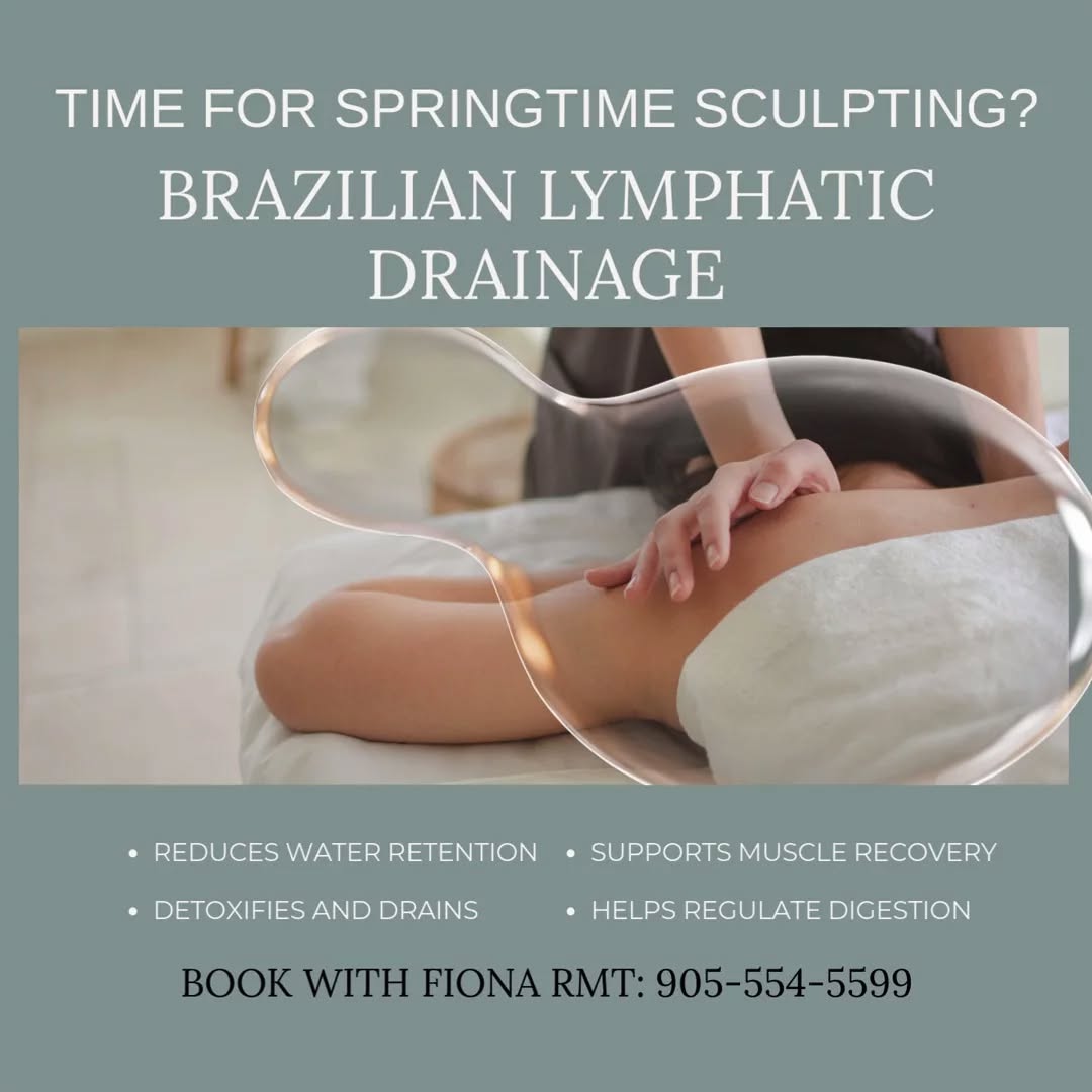 Has it been a long winter with refined carbs, sugar and salty snacks?
Feel better fast with Brazilian Lymphatic Drainage, a sculpting, slimming and detoxifying treatment that helps drain fluid retention, move digestion and relieve stiff, sore achy bodies.
Be springtime ready!
Call to book with Fiona RMT.
FYI: her schedule fills up quickly! 905-554-5599.
#springtimeready
#brazilianlymphaticdrainage
#RMTmarkham
#ʟᴏᴠᴇʏᴏᴜʀʙᴏᴅʏ