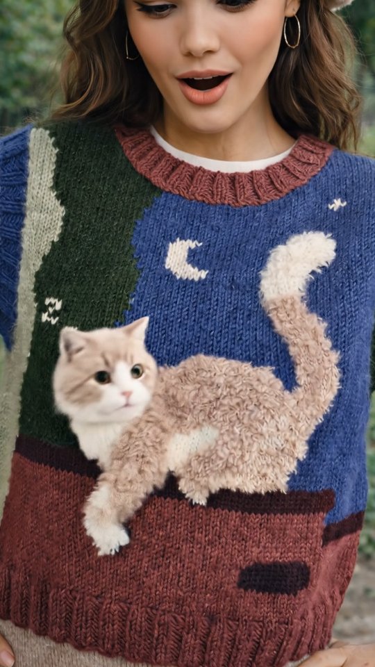 Pufi süveterinizdeki kedi kaçarsa sorumluluk kabul etmiyoruz. Bakamayacaksanız hiç almayın 🐈