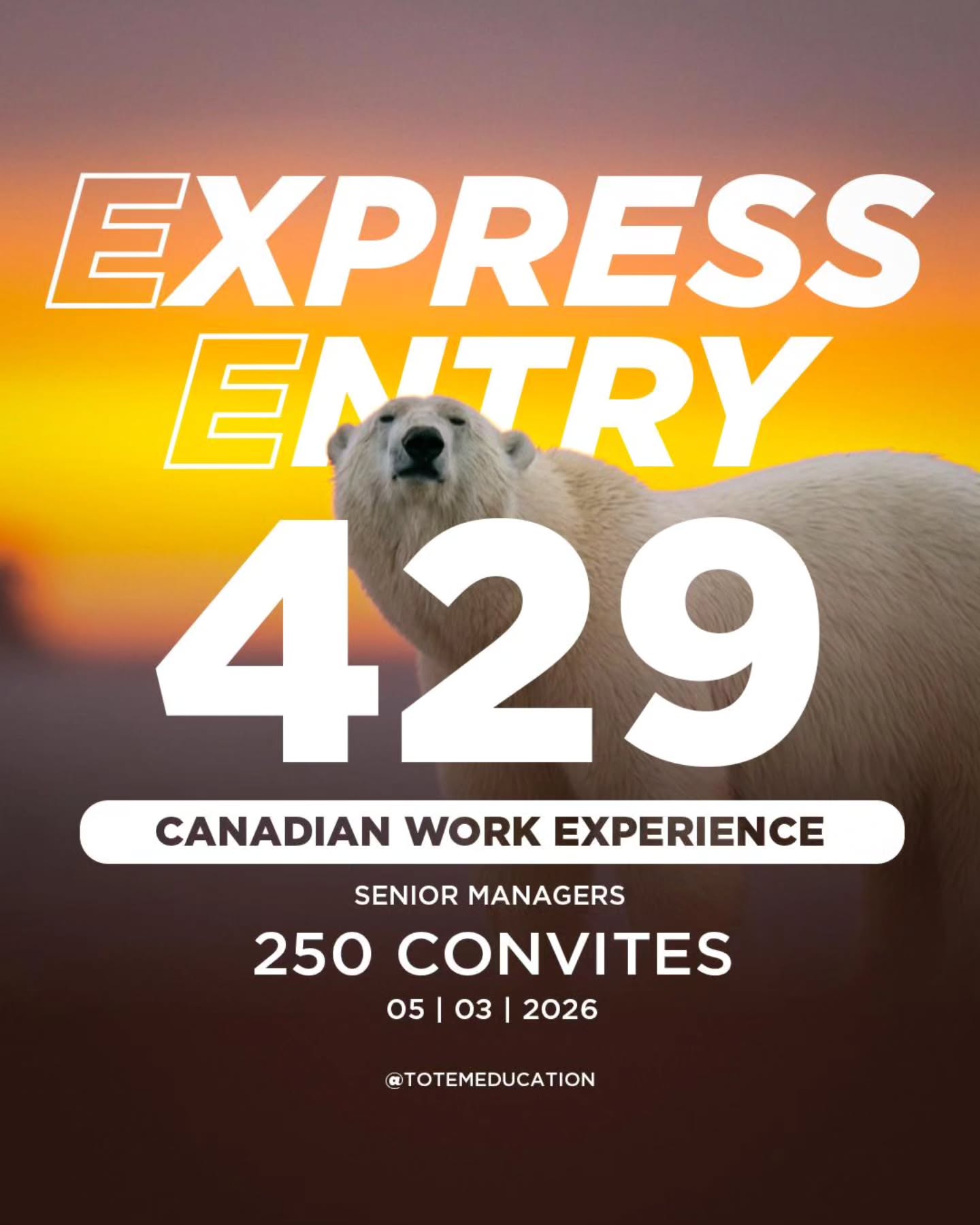 Foi convidado? Mande uma DM e vamos fazer juntos o processo mais importante da sua jornada Canadense!
Essa chamada do Express Entry foi pelo Canadian Work Experience para administradores sênior.
Nesta rodada serão emitidos 250 convites e os candidatos precisam apresentar além de experiência de trabalho canadense, uma pontuação mínima de 429 pontos.
📝Se você deseja se candidatar à residência permanente pelo Canadian Work Experience, chegou a sua hora!
➡️Entre em contato com a Totem agora mesmo e dê o próximo passo na sua jornada no Canadá!
@totemeducation
#totemeducation #expressentry #residenciapermanente #brasileirosnocanada #imigrarcanada trabalharnocanada prcanada