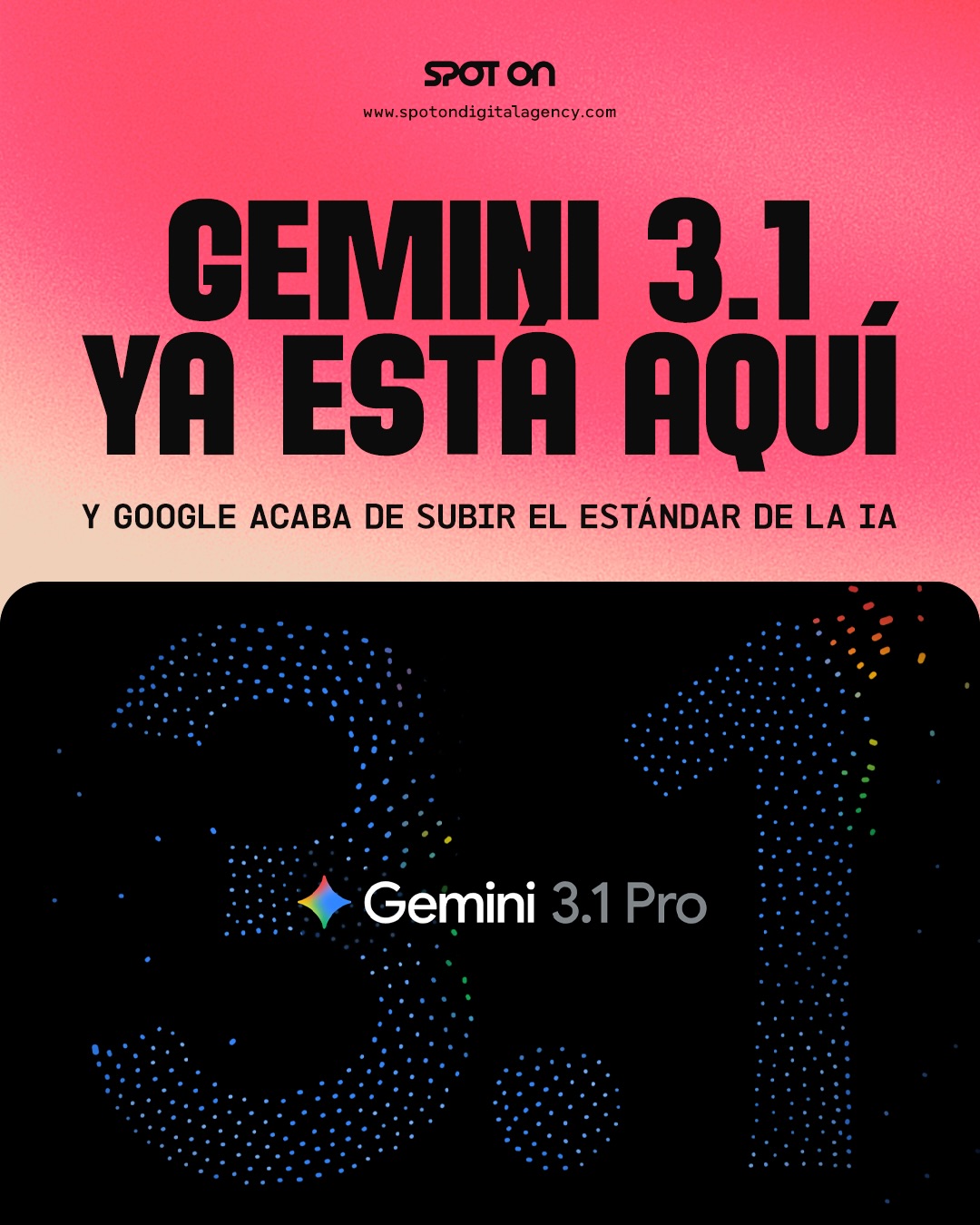 Gemini 3.1 ya salió y Google acaba de subir el estándar de la IA 👀
Cuando pensábamos que la competencia estaba pareja… Google lanza una versión con mucho más razonamiento, más potencia y mejor desempeño técnico 🤖
Nos parece un movimiento fuerte porque ya no se trata solo de generar contenido.
Ahora se trata de quién razona mejor, automatiza mejor y toma decisiones más inteligentes.
La pregunta no es si vas a usar IA.
Es si la estás usando al nivel que el mercado ya exige.
¿Qué opinas? 🚀