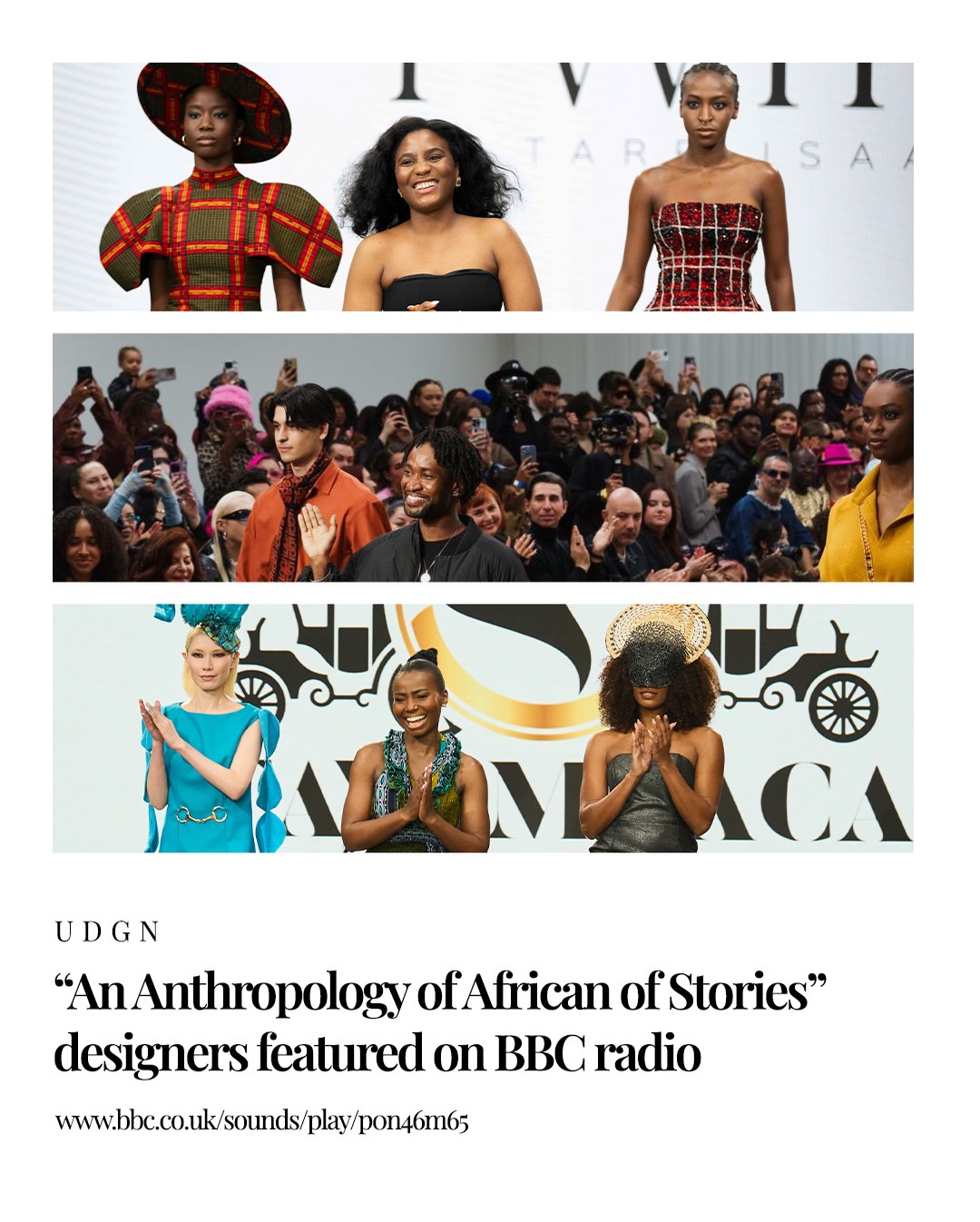 We’re proud to see conversations around Black British designers at London Fashion Week featured on BBC Sounds.
At UDGN, our mission is to support and elevate emerging designers with cultural ethnic backgrounds helping bring new creative voices to the global fashion stage.
Thank you to @bbc @bbcsounds & @kayflawlessofficial for highlighting the importance of diversity, creativity and innovation within the fashion industry.❤️
#UDGN #LondonFashionWeek #BBCSounds #BlackBritishDesigners #emergingdesigners