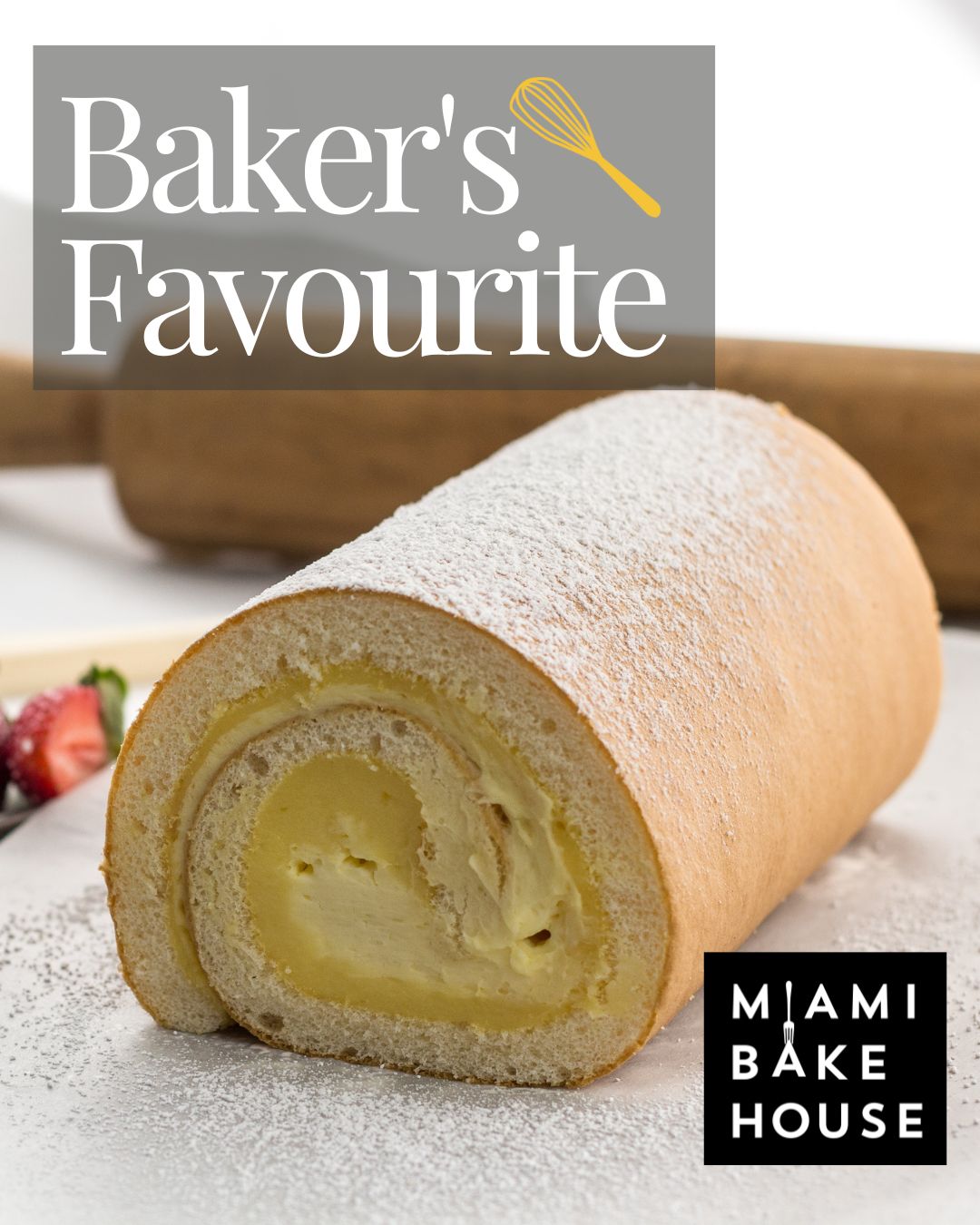 Baker's Favourite: Our Angel Roll is the sweet combo you didn’t know you needed — soft vanilla sponge, luscious cream filling, and a swirl of handmade magic in every slice.