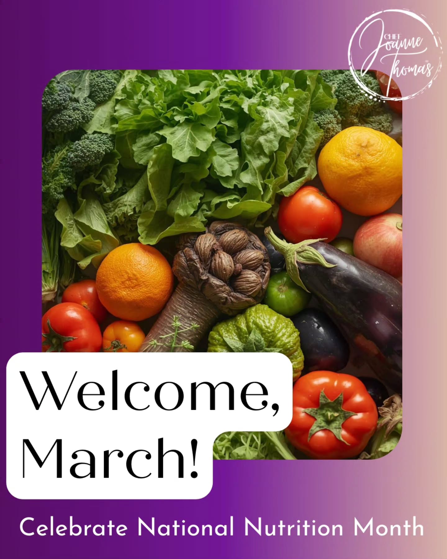 Hello, March! 🌿✨
A brand-new month means a fresh opportunity to fuel your body with intention, flavor, and purpose. And guess what? It’s National Nutrition Month®, led by the Academy of Nutrition and Dietetics — a time to celebrate balanced eating, mindful choices, and nourishing meals that love you back.
Healthy doesn’t have to mean bland. Around here, we believe in bold flavor without the overload. Our spice blends and gourmet butters are crafted to support your goals — featuring low-sodium, salt-free, and vegan options so you can season confidently without sacrificing taste.
This is your season to:
✔️ Ditch excess salt
✔️ Elevate your veggies
✔️ Make plants the star
✔️ Choose ingredients that support your wellness journey
March is about being intentional. It’s about reading labels. It’s about cooking at home more. It’s about realizing you deserve food that tastes amazing AND aligns with your lifestyle.
Let’s celebrate National Nutrition Month the flavorful way. 🌱
Shop smart. Season boldly. Eat with purpose.
#NationalNutritionMonth #HealthyEating #LowSodiumLiving SaltFree #VeganFriendly CleanEating FlavorWithoutLimits SpiceUpYourLife WellnessJourney EatBetterFeelBetter SupportSmallBusiness #ChefJoanneThomas WithALittleLoveInEveryBite InternationalTravelChef