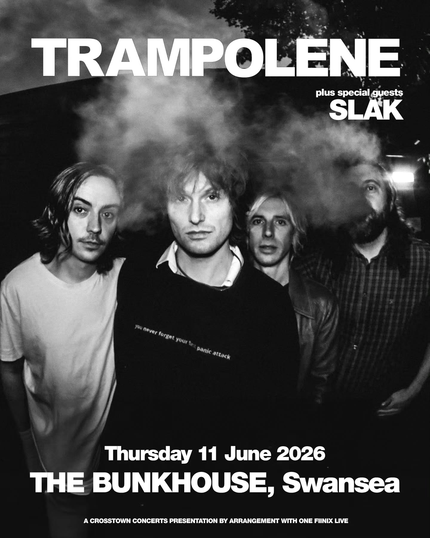 SIOE NEWYDD - NEW SHOW 👇
The Welsh sons return home.
Trampolene land back in Swansea for a hometown show at The Bunkhouse on Thursday 11th June.
One of the most distinctive bands to come out of Wales in the last decade, poetry, guitar and cartwheels.... It's always a special one when they play on home turf.
With special guests Slak.
🎟 Artist Presale: Wednesday 11th March
🎟 General Sale: Friday 13th March
.
.
.
@trampolene_band