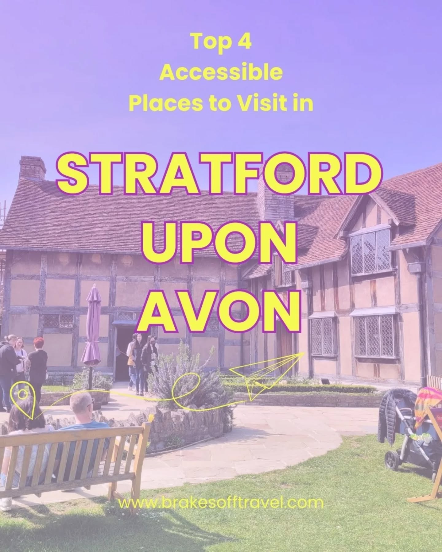 🇬🇧 Visit Shakespeare's hometown in Stratford upon Avon for an inspirational accessible day out!
We have just about recovered from seeing @hamnetmovie so ahead of the #oscars, we've put together our top 4 places to visit in Stratford-upon-Avon.
1. Shakespeare's Birthplace 🏠
Shakespeare's Birthplace is located in the town centre. The closest carpark is Windsor Street (Shoppers Carpark) which is a 2 minute roll away.
There is level access to the visitor centre, gardens and ground floor of the house. However there are narrow doorways which makes it unsuitable for larger wheelchairs.
The centre does have it's own wheelchairs you can transfer into and also a video of the upstairs for you to view.
2. The Holy Trinity Church: Shakespeare's Burial Site ⛪️
This church is a 15 minute roll from Shakespeare's Birthplace. There is step free access into the church via the entrance on Mill Lane.
3. Bancroft Gardens 🌳
Bancroft Gardens are located near the Royal Shakespeare Theatre alongside the River Avon. The gardens are fully wheelchair accessible with flat and well maintained paths.
4. The Butterfly Farm 🦋
The Butterfly Farm is a 5 minute roll from the town centre. It is the UK's largest tropical butterfly paradise with hundreds of beautiful butterflies.
There is great wheelchair access here with a disabled toilet and disabled parking.
Follow us for more inclusive travel inspiration!
#disableduktravel #accessibleuk #stratforduponavon #shakespeare