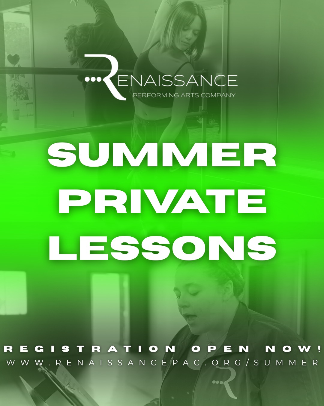 Private lessons at Renaissance PAC are perfect for students looking for individualized attention to reach their goals! 🏆💪
This summer, we're offering:
🎤 PRIVATE VOICE LESSONS
💃🏻 PRIVATE DANCE LESSONS
🎹 PRIVATE PIANO LESSONS
Want to know more? Inquire today at www.renaissancepac.org/summer today! ☀️
#sing #dance #piano #broadwaystartshere #renpac