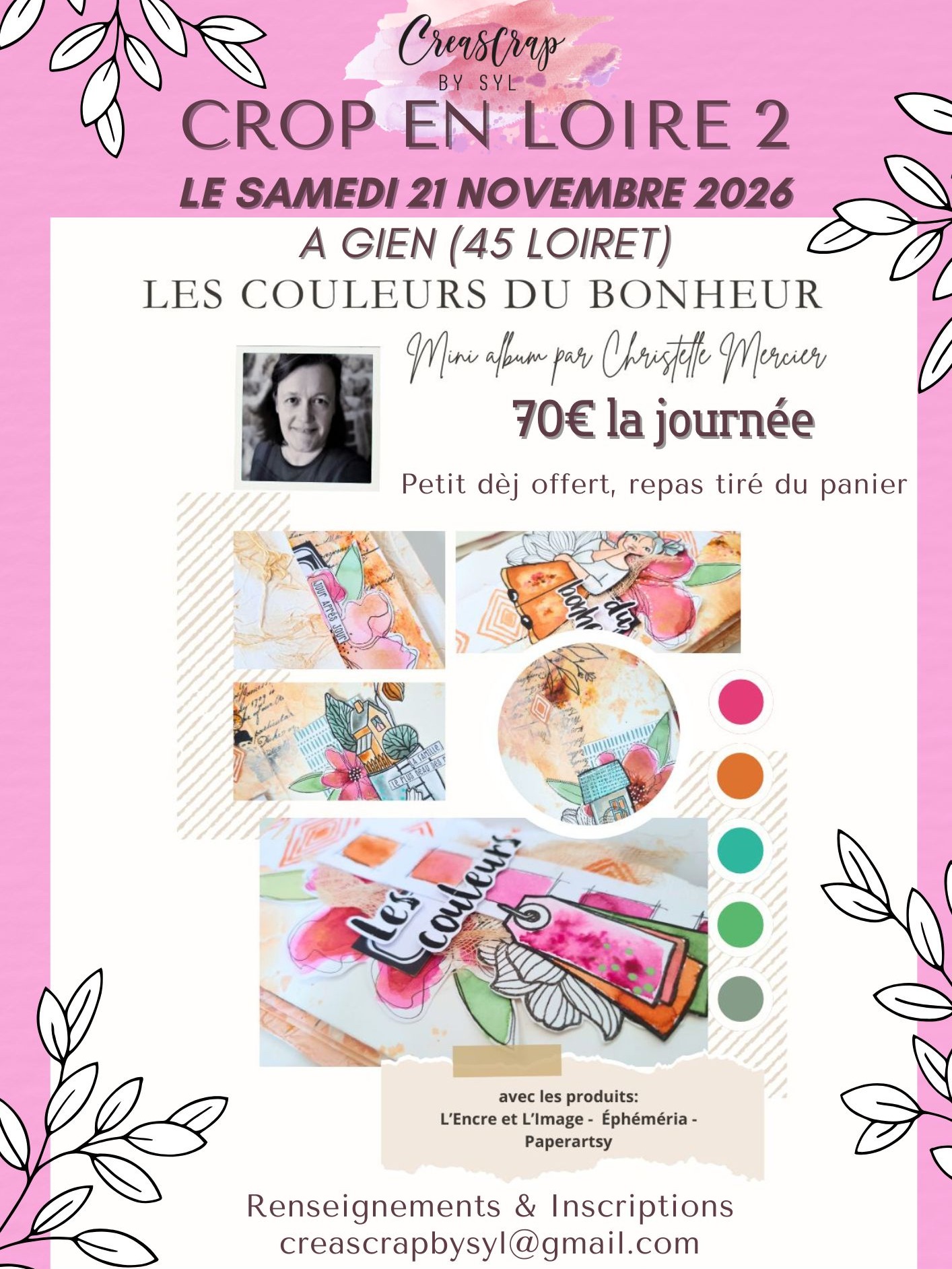 🎨🌟 CROP EN LOIRE 2 : LE RETOUR ÉBLOUISSANT ! 🌟🎨
Après le triomphe éclatant de l'année passée avec Sonia, je suis ravie de vous annoncer que l'aventure continue cette année encore. Préparez-vous pour une explosion de créativité avec @christelle.mercier.583 , mon animatrice 2026, qui vous a concocté un projet aussi coloré qu'inoubliable ! 🌈✨
Les passionnés de l'Encre et l'Image, parmi tant d'autres, seront aux anges !
Cette année, nous nous installons dans une nouvelle salle à Gien, vaste et baignée de lumière, parfaite pour laisser libre cours à votre imagination. 🌞🎨
Attention, les places s'envolent vite ! Ne tardez pas à demander votre bulletin d'inscription.
Sylvie
#creascrapbysyl #crops #ateliers #scrapbookingart #happycolors 🎉✂️