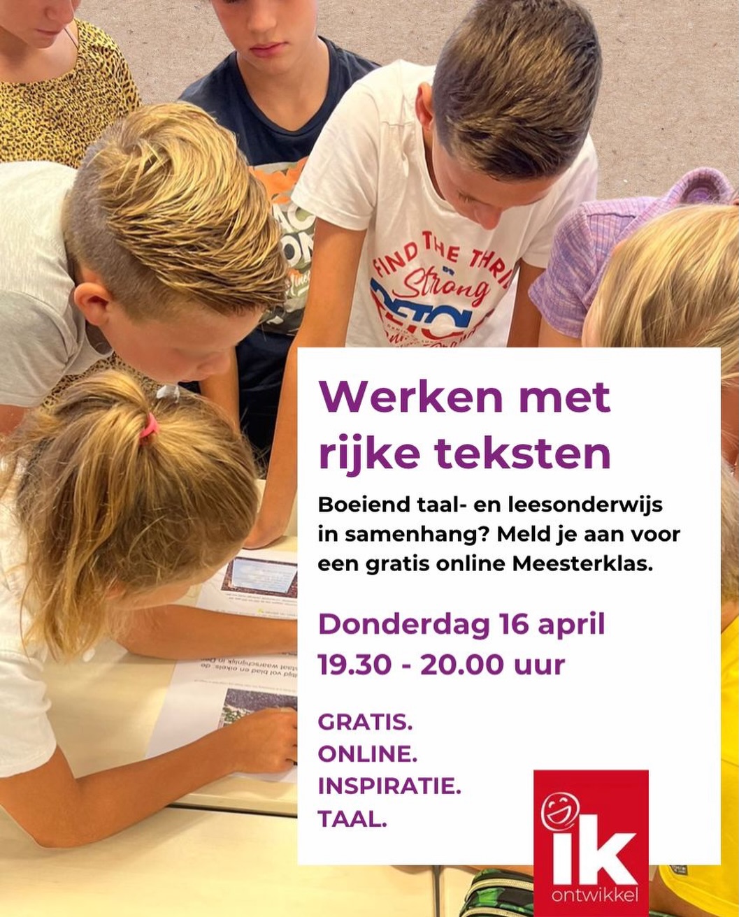 ๐๐ฎ๐ป ๐ฑ๐ฒ ๐๐น๐ฎ๐ด ๐บ๐ฒ๐ ๐ฟ๐ถ๐ท๐ธ๐ฒ ๐๐ฒ๐ธ๐๐๐ฒ๐ป? Kom lekker luisteren! ๐
Meester Wereldwijs taalonderwijs Anneleen Mulder deelt in deze Mini-Meesterklas een mooi voorbeeld van een serie activiteiten rondom een rijke, authentieke tekst en een beproefde aanpak om deze lees-, luister-, spreek- en schrijfactiviteiten zelf te ontwerpen.
๐
Wanneer: donderdag 16 april
โฐ Tijd: 19.30 - 20.00 uur
๐ฏ Voor: professionals PO
๐ Aanmelden: via de site (link in bio)
#online #gratis
๐๐ ๐ข๐ป๐๐๐ถ๐ธ๐ธ๐ฒ๐น... ๐๐ฒ๐ฟ๐ฟ๐ฎ๐๐๐ฒ๐ป๐ฑ ๐ฎ๐ป๐ฑ๐ฒ๐ฟ๐ ๐ฑ
#IKOntwikkel #rijketeksten #vakmanschapvanbinnenuit