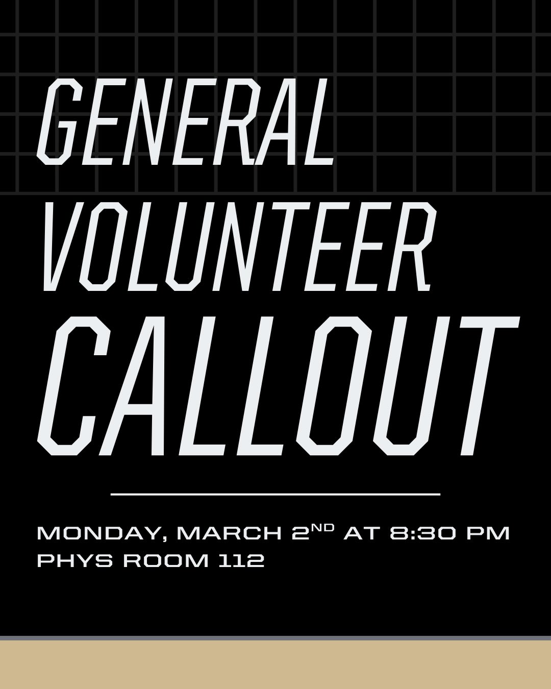 Volunteer application links are posted on the LinkTree in our bio. We hope to see you all there!
⏱️ March 2nd at 8:30 PM
📍 Physics Building | Room 112