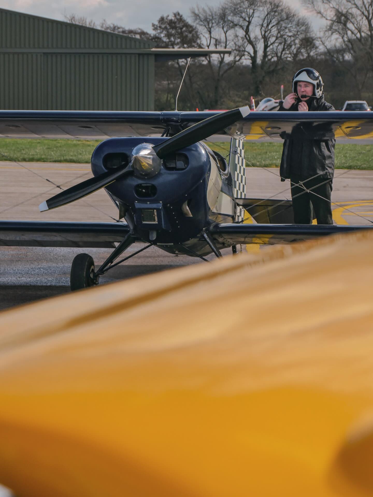 Maybe one of our smallest home based aircraft, a Baby Great Lake, out for a flight last Saturday! Swipe across for reference of it next to a Slingsby Firefly. #babygreatlakes #biplane #smallbutmighty