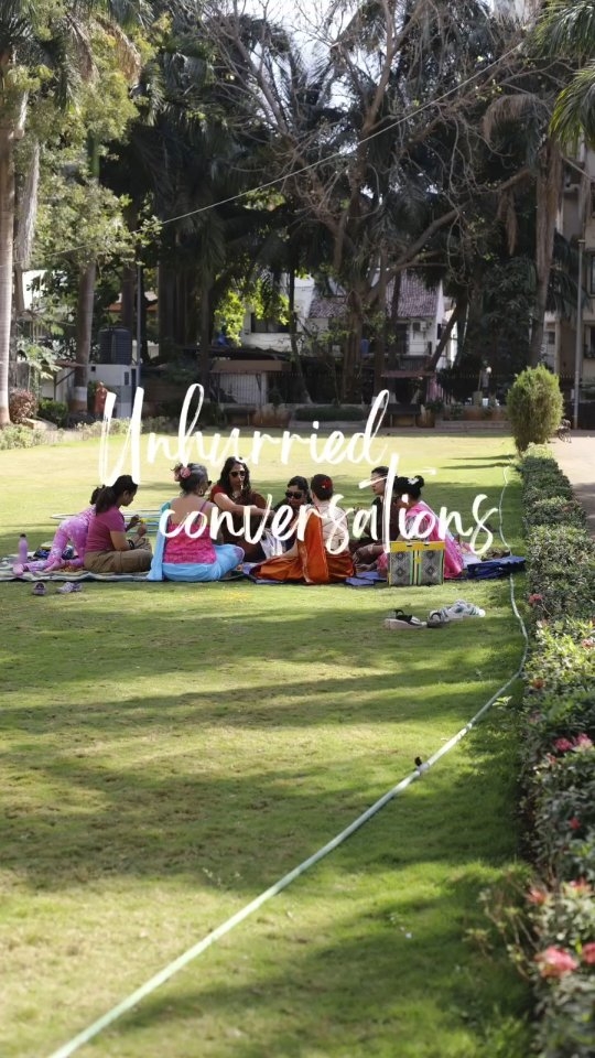 A beautiful morning with beautiful women. 🌸
LYPMumbai x Saree Sakhiyaan × Arts.By.The.Bay × YogabyDisha
Thank you for your support @sayalikulkarniofficial @readwithshagun
Lovely captured by @jayanandsupali
Welcome to our soft Holi at the park.
No colours. No chaos.
Just sunshine, sarees and sisterhood.
It isn’t about celebration in the loud sense.
It’s about reclaiming joy in gentle ways.
It’s about remembering that parks are not just green spaces.
They are safe spaces.
Breathing spaces.
Meeting spaces.
As women, we don’t always gather without agenda.
Today, we do.
So as we sit here in our sarees, under trees older than all of us,
let’s ask ourselves:
What are we releasing this season?
And what are we inviting in?
May we leave lighter than we came.
May we protect the spaces that hold us.
And may we always find reasons to gather like this.
Thank you @lypmumbai @saree_sakhiyaan for bringing us together in beautiful sarees, to celebrate Holi and togetherness, outdoors!
#LYPDays #loveyourparksmumbai #sareesakhiyaan