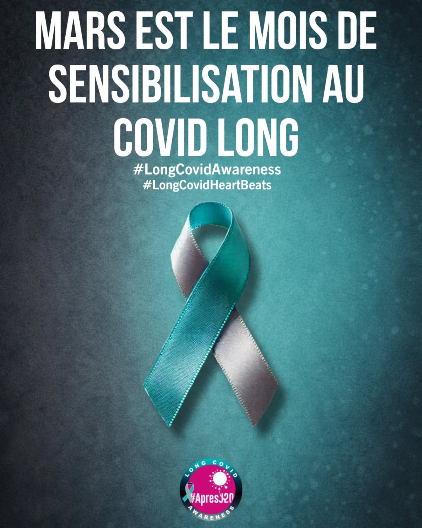 Mars est le mois de sensibilisation au Covid Long.
Partout, des mobilisations s’organisent.
Mais pour beaucoup de malades, sortir, marcher, se rassembler reste impossible.
Le #CovidLong enferme souvent chez soi.
Alors cette année, #ApresJ20 prépare une mobilisation collective pensée pour être accessible à toutes et tous, y compris depuis chez soi.
Une action symbolique, participative, et visible, pour rappeler que la maladie n’a pas disparu et que les malades ne doivent pas être oubliés.
Nous vous en dirons plus très bientôt.
#Apresj20
#LongCovidAwareness
#LongCovidAwarenessMonth LongCovidAwarenessDay
LongCovidHeartbeats