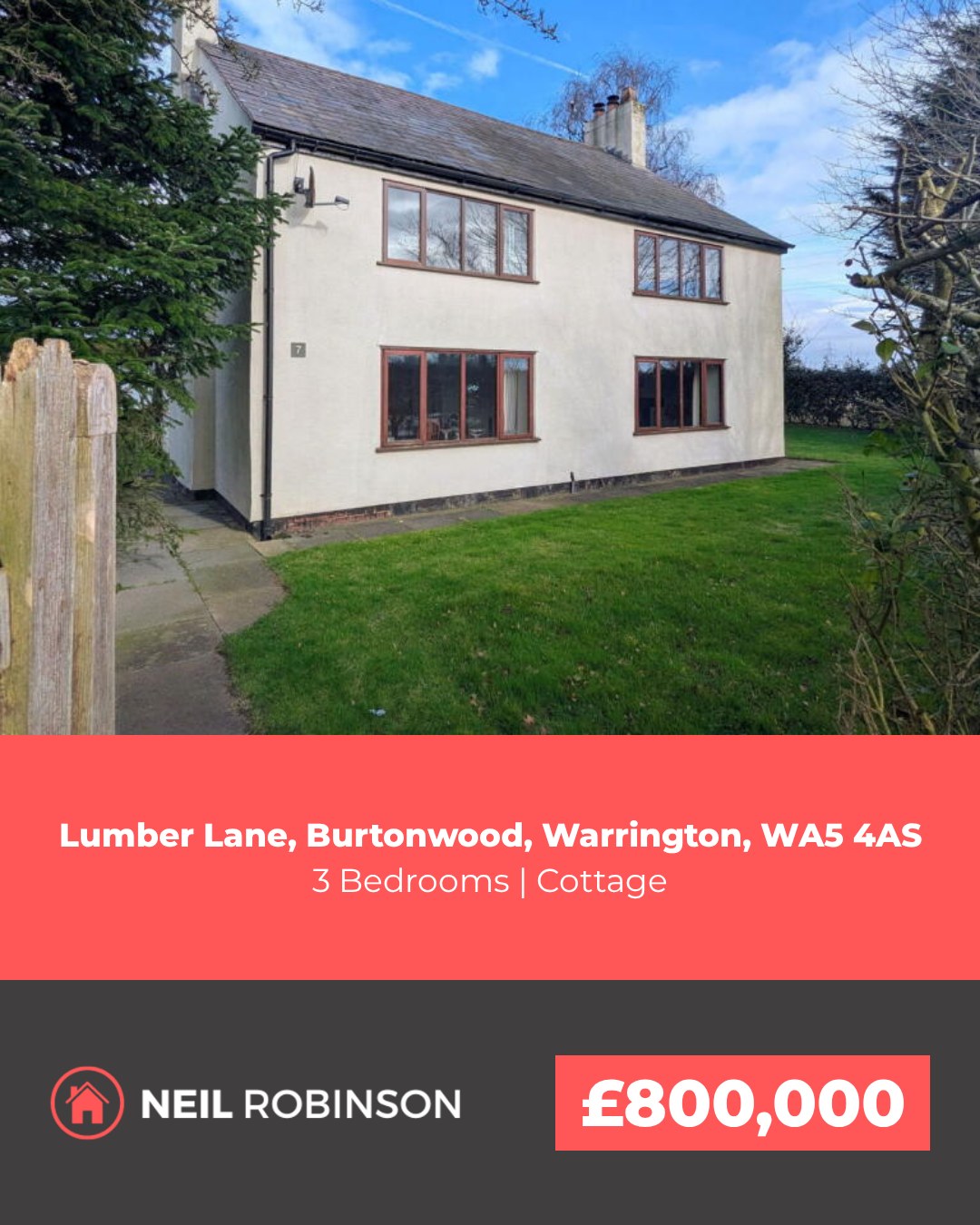 ✨ Featured Property For Sale ✨
📍 Lumber Lane, Burtonwood, Warrington, WA5 4AS
🏠 3 Bedroom, Cottage. £800,000
Nestled along the semi-rural stretch of Lumber Lane in Burtonwood, this charming three-bedroom cottage sits proudly within approximately 0.
◾ Three Bedroom Cottage
◾ Approx. 0.24 Hectares
◾ No Chain
◾ Former Flower Nursery Site
◾ Three Outbuildings
◾ Three Multi-Fuel Stoves
◾ Open Plan Lougue
◾ Kitchen/Dining Room
◾ Utility/Boot Room
◾ Rural Setting
For more information please visit our website or contact us via:
📍 | Orrell Office
📞 | 01695 355120
🌎 | www.neilrobinson.co.uk
🖥 | https://rightmove.co.uk/properties/172666316#/?channel=RES_BUY