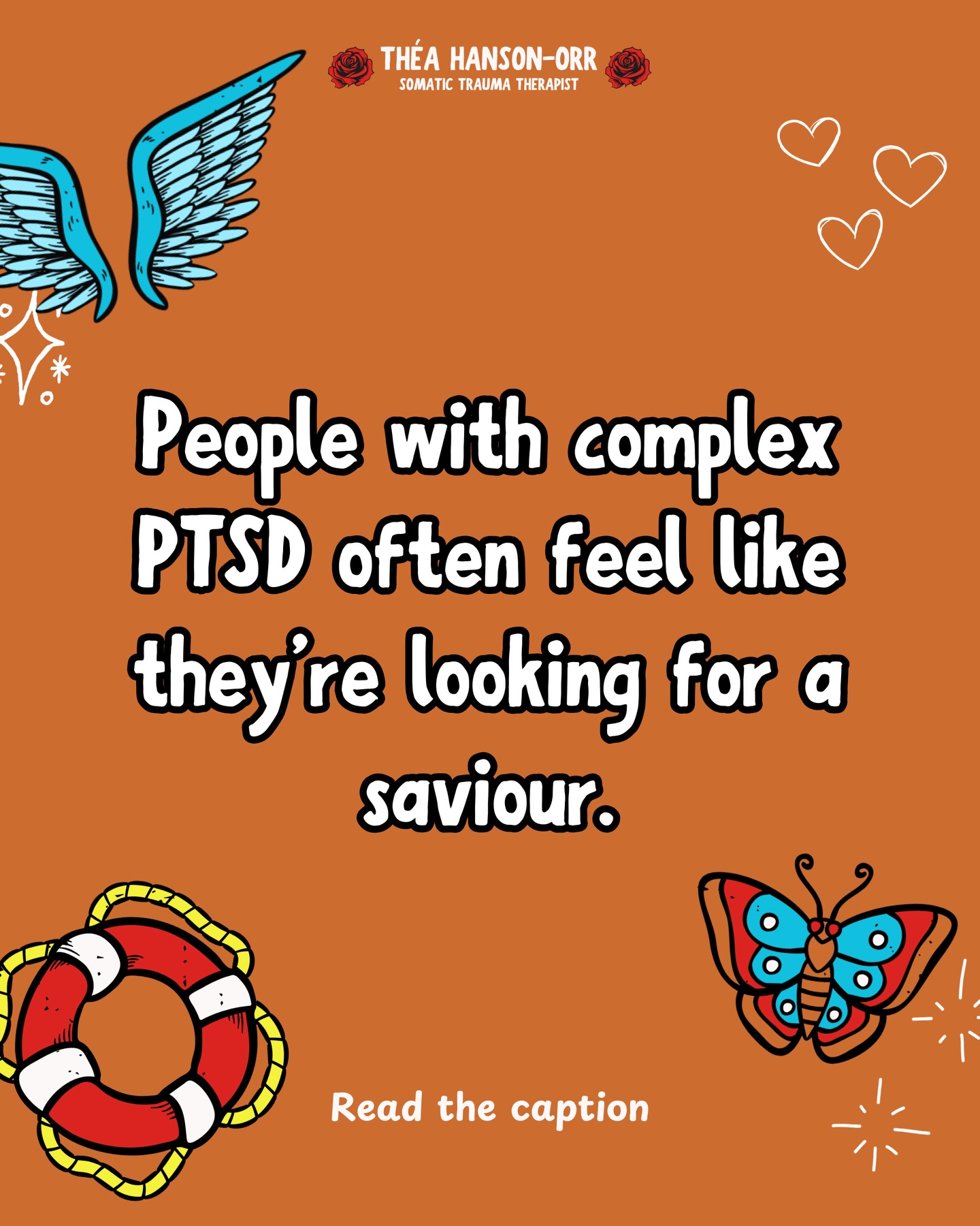 People with complex PTSD (CPTSD) often feel that they are looking for a saviour or rescuer - this is why ⬇️
The prolonged, relational trauma they experienced in childhood or adulthood often created a deep sense of helplessness, worthlessness, and a lack of secure attachment.
This search is typically an unconscious, protective mechanism designed to compensate for early life experiences where their emotional/physical needs weren’t met.
Healing involves moving from needing an external saviour to building internal safety, self-worth, and self-regulation. 🤎
Trauma-informed therapies, like mine, help you to recognise these patterns, stop “self-abandonment,” and foster a sense of internal agency.
#ComplexPTSD #CPTSD #CPTSDRecovery #CPTSDAwareness #TraumaInformed