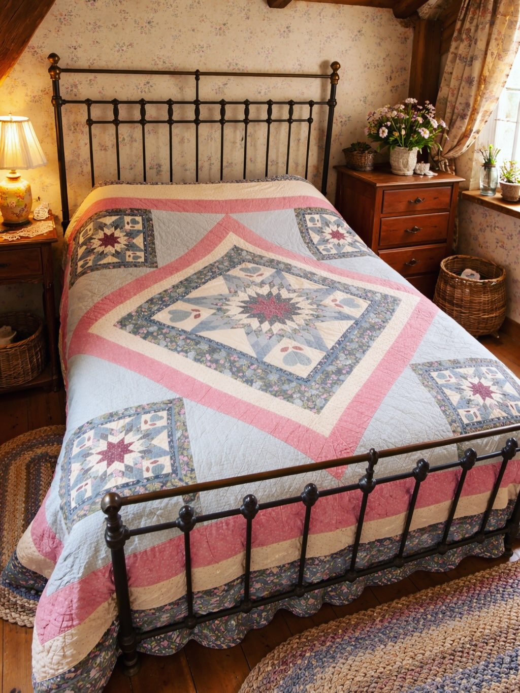 -SOLD-
Beautiful patchwork bedspread gives a lovely country cottage feel to your bedroom. Gorgeous mix of fabrics in blues, pinks and cream In offset diagonal pattern. One little area of repair (as shown) does not detract from its appearance but adds to its overall charm £38
Itās looking like a lovely sunny day today, just what we all need at this time of year āļø Enjoy!
#bedspread #patchwork #vintage #countrycottage #bedcover