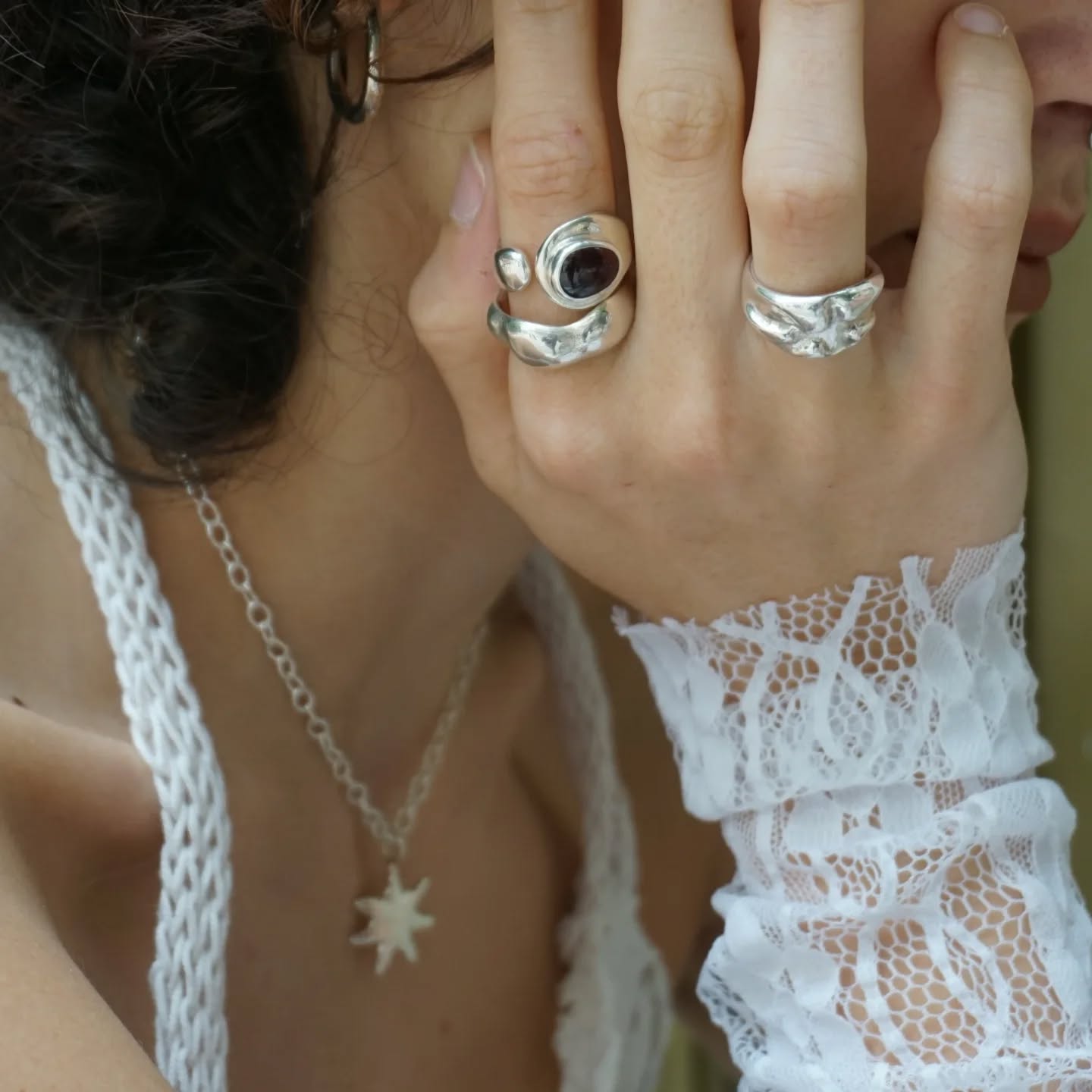 Where threads and lace meet silver
Clothes @sage.athens
Art director @irini_andr
Model @elen1mylona