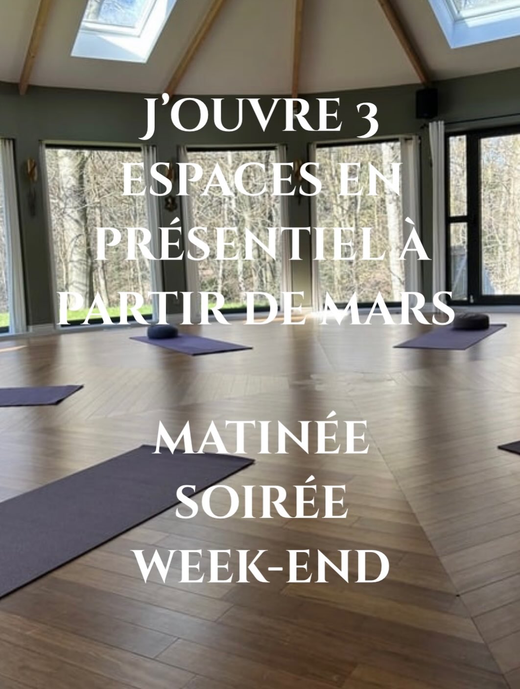 J’ouvre 3 espaces en présentiel à partir de mars :
soirée le jeudi 12 mars de 19h30 à 21h30
week-end du 21 & 22 mars
matinée le mardi 31 mars de 9h à 12h30
À Ottignies-Louvain-la-Neuve
———-
Pour informations & réservations
info@christelpauwels.com
0477/339511