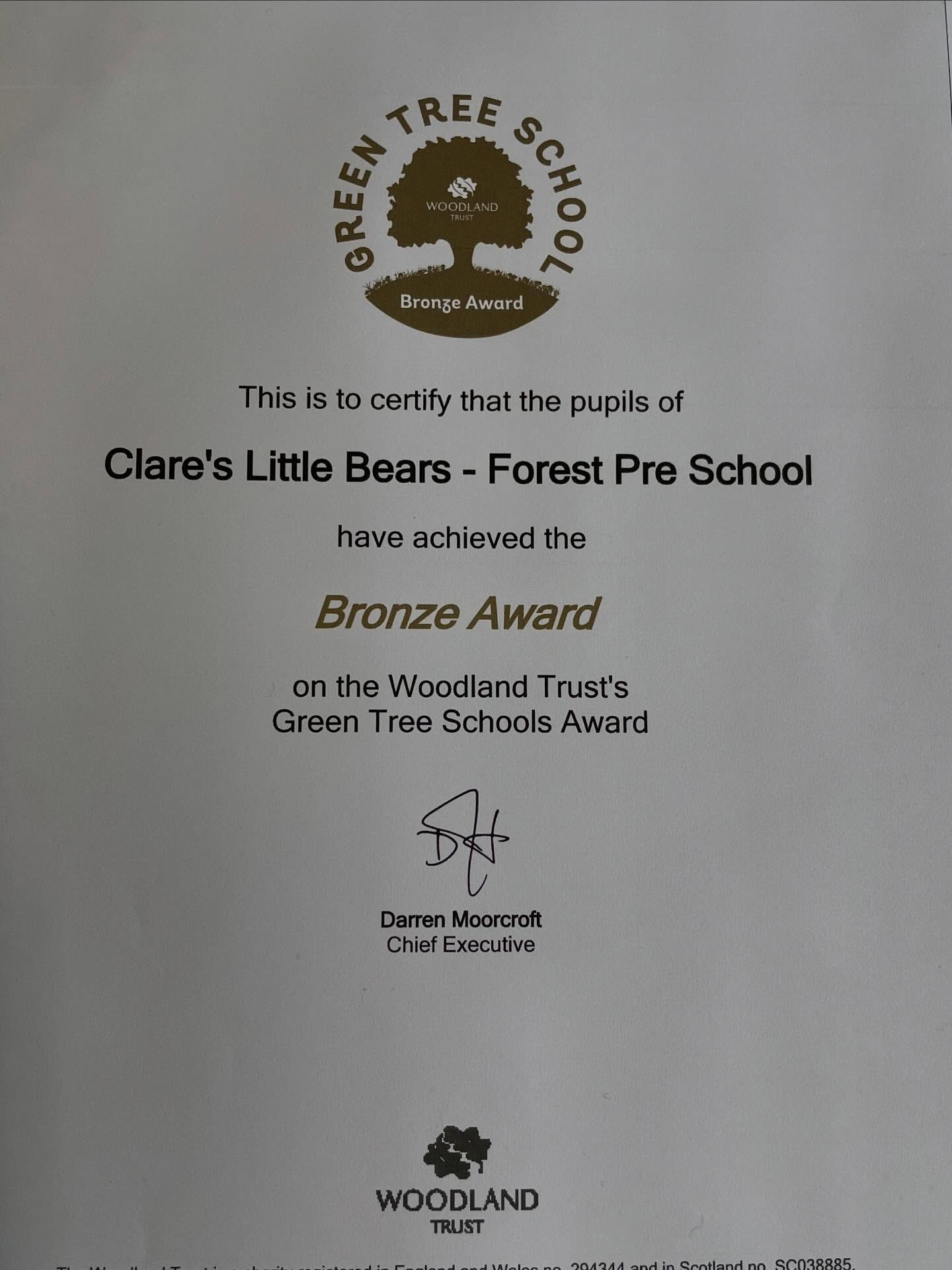 We are excited to explore ways to help the children grasp how even small changes can positively impact our planet and lessen our carbon footprint. Our Forest Bear children are eager to participate in the **Walking to School awareness** starting initiative, linked to the **Woodland Trust scheme**.
Currently, we hold a Bronze level which have achieved by tree planting and recycling on site and would love to aim for the Silver award by April. By walking, scooting, or parking and striding to school, our children will actively contribute to caring for their surroundings. Walking not only keeps our air clean but also protects trees and wildlife, while promoting healthy bodies. We will engage in discussions and express our commitments to nature, focusing on how we can all help the planet by making small, everyday changes. Thank you to all our families for supporting this initiative and helping us take **little steps for a greener future**. 🌱