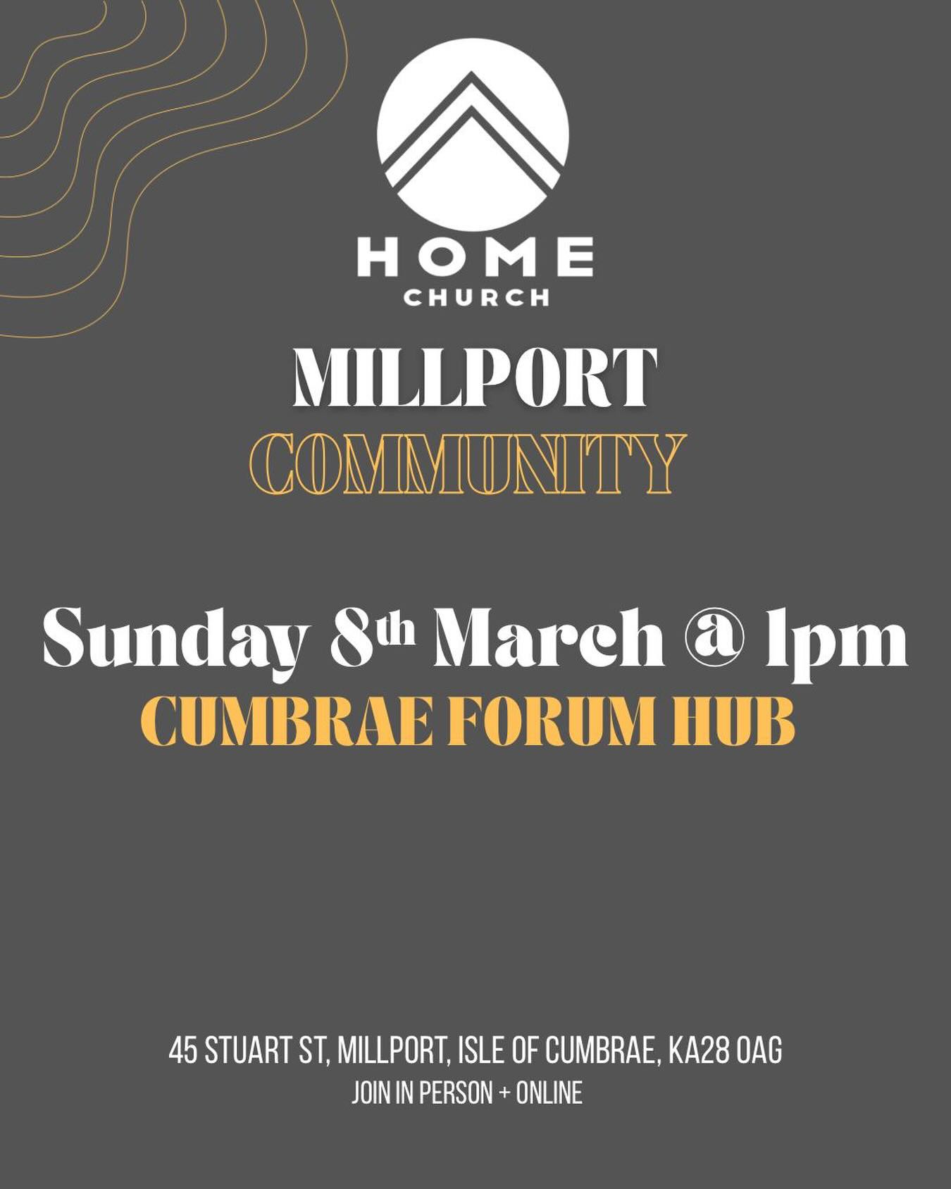 Millport(Home Church Community) Launching Sunday 8th March🙌🏽😁
If you live in Millport please come along to Cumbrae Forum Hub to watch our online service and have some fellowship 🙌🏽
#millport #church #christianity