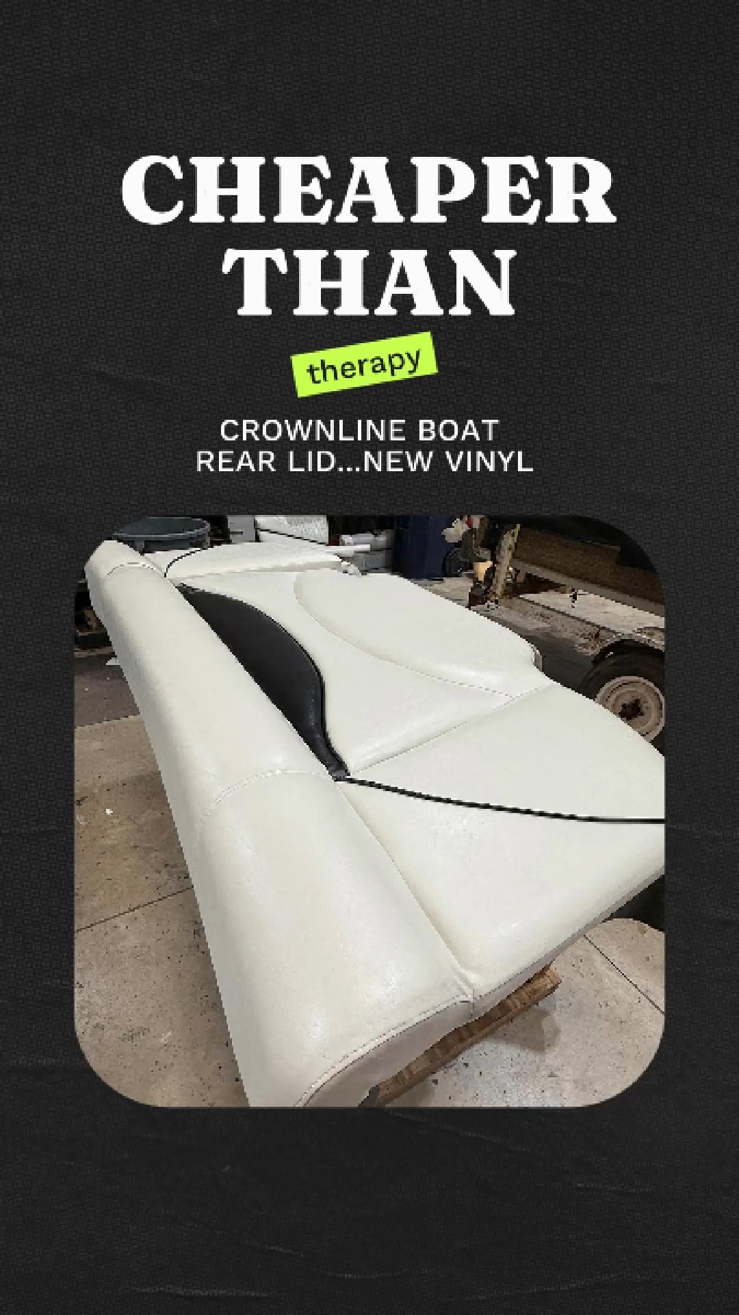 Out with the stiff, cracked vinyl… and in with a clean, soft, marine-grade upgrade.
This Crownline rear engine lid just got a fresh new look in white and black premium marine vinyl — built for comfort, built for style, and built to handle long summer days on the water.
No more brittle seams.
No more sun-baked cracks.
Just smooth, comfortable seating your family and friends will actually want to stretch out on.
If your engine lid is looking tired, it might be time for a refresh.
Call or text Boatman Marine Canvas and get your boat interior booked now — and be ready for the 2026 summer season.
#BoatmanMarineCanvas #BoatInteriorUpgrade #MarineVinyl #LakeLife #BoatRestoration #SummerReady #CustomBoat