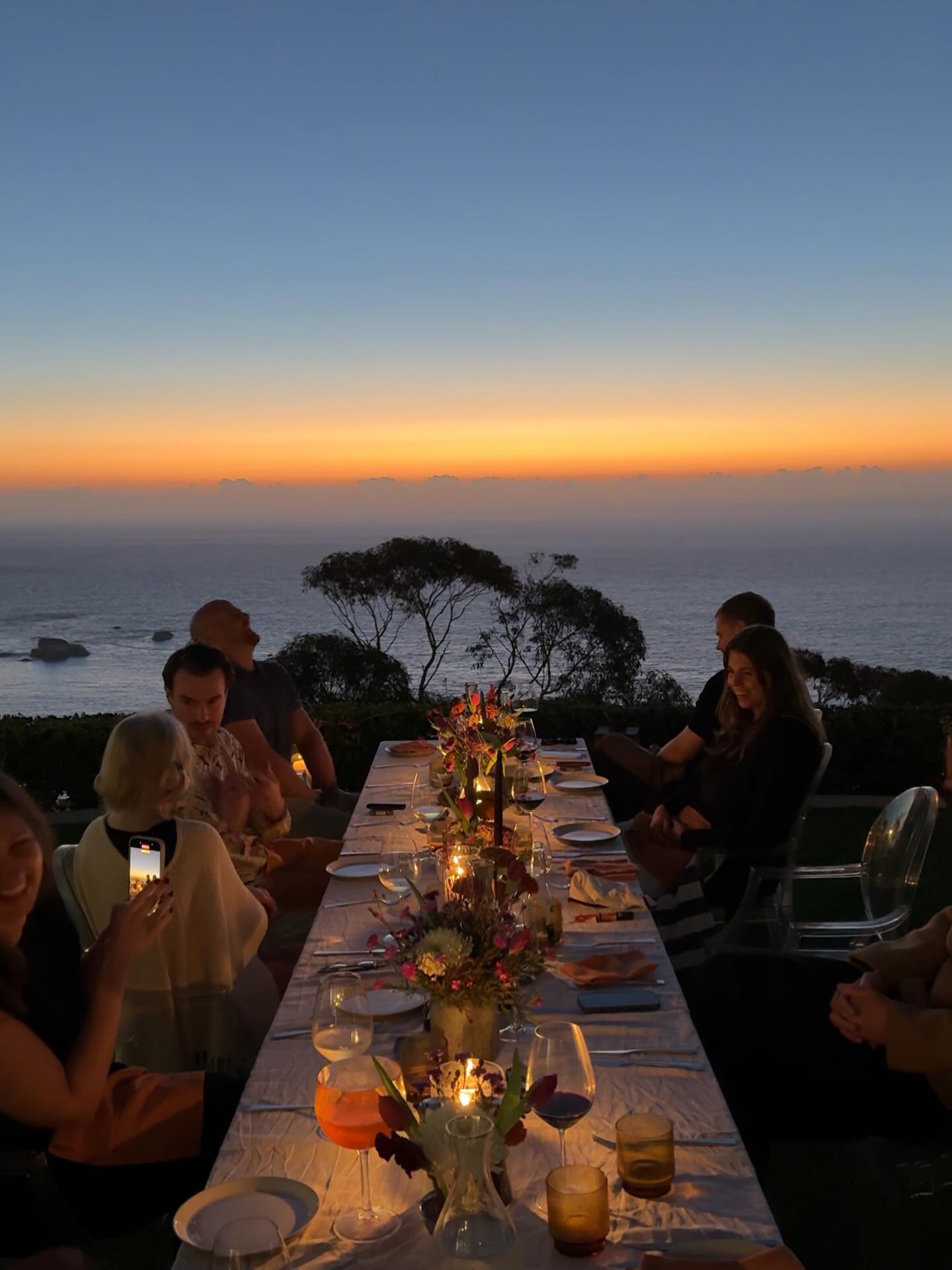 Dinner at Pengilly House, high up in the sky, views for days.