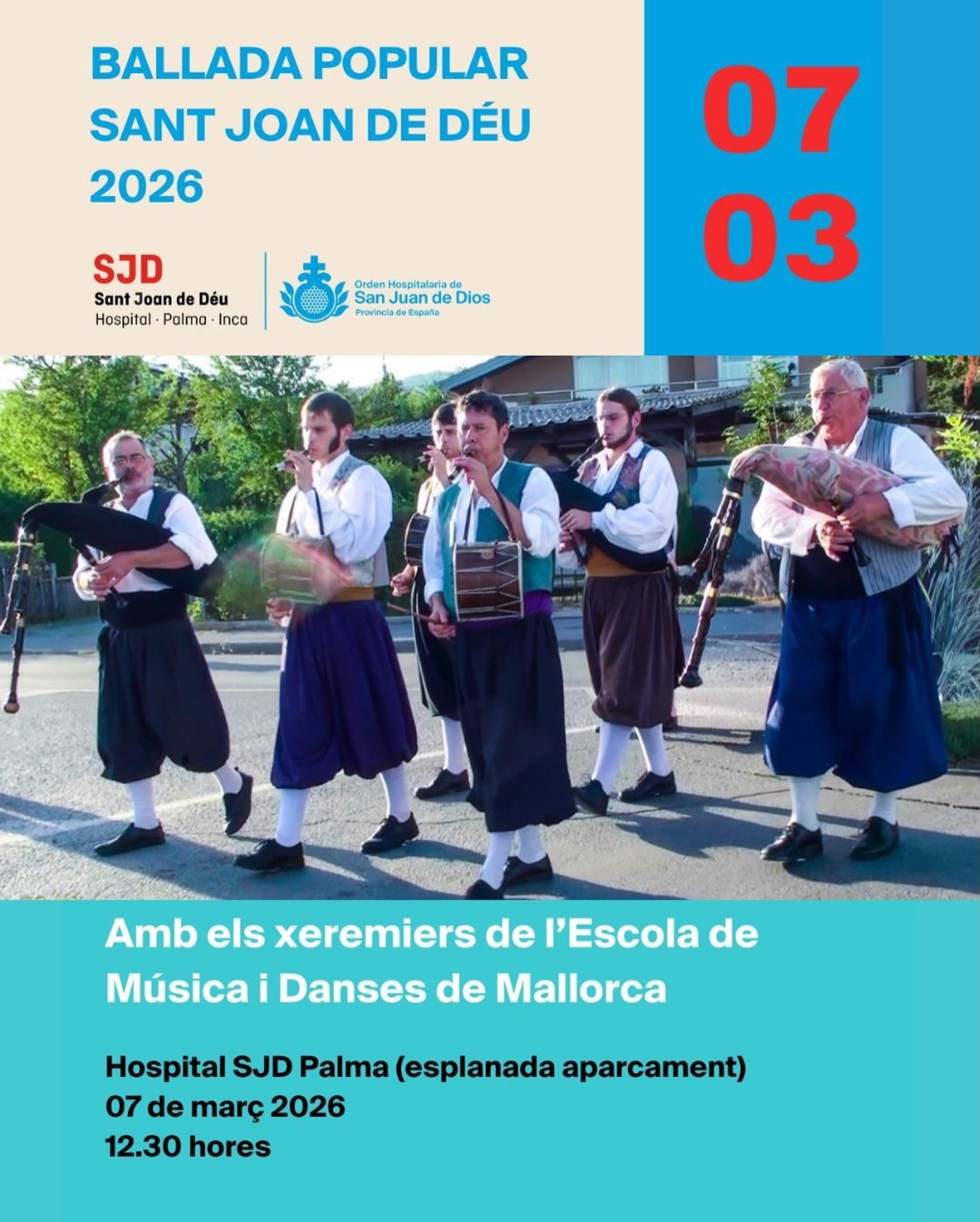 Ja podeu apuntar a l’agenda una nova ballada✍🏻. Com cada any, aquest dissabte 7 de març serem a l’esplanada de l’Hospital Sant Joan de Déu!
⏰ 12:30 h
Vos hi esperam😊
@finaluqueballdebot