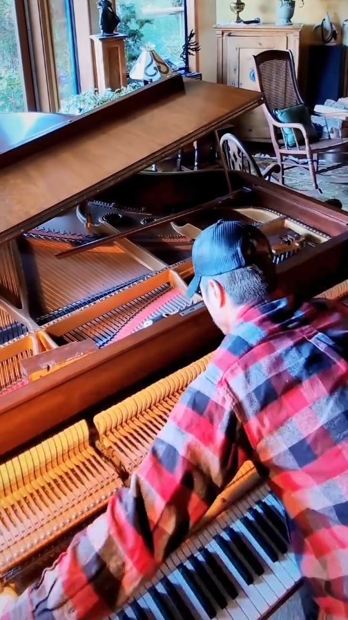 Island time on Bowen. This guy is pulling out all the action. @steinwayandsons #pianotechnician #lamplightpianoservice