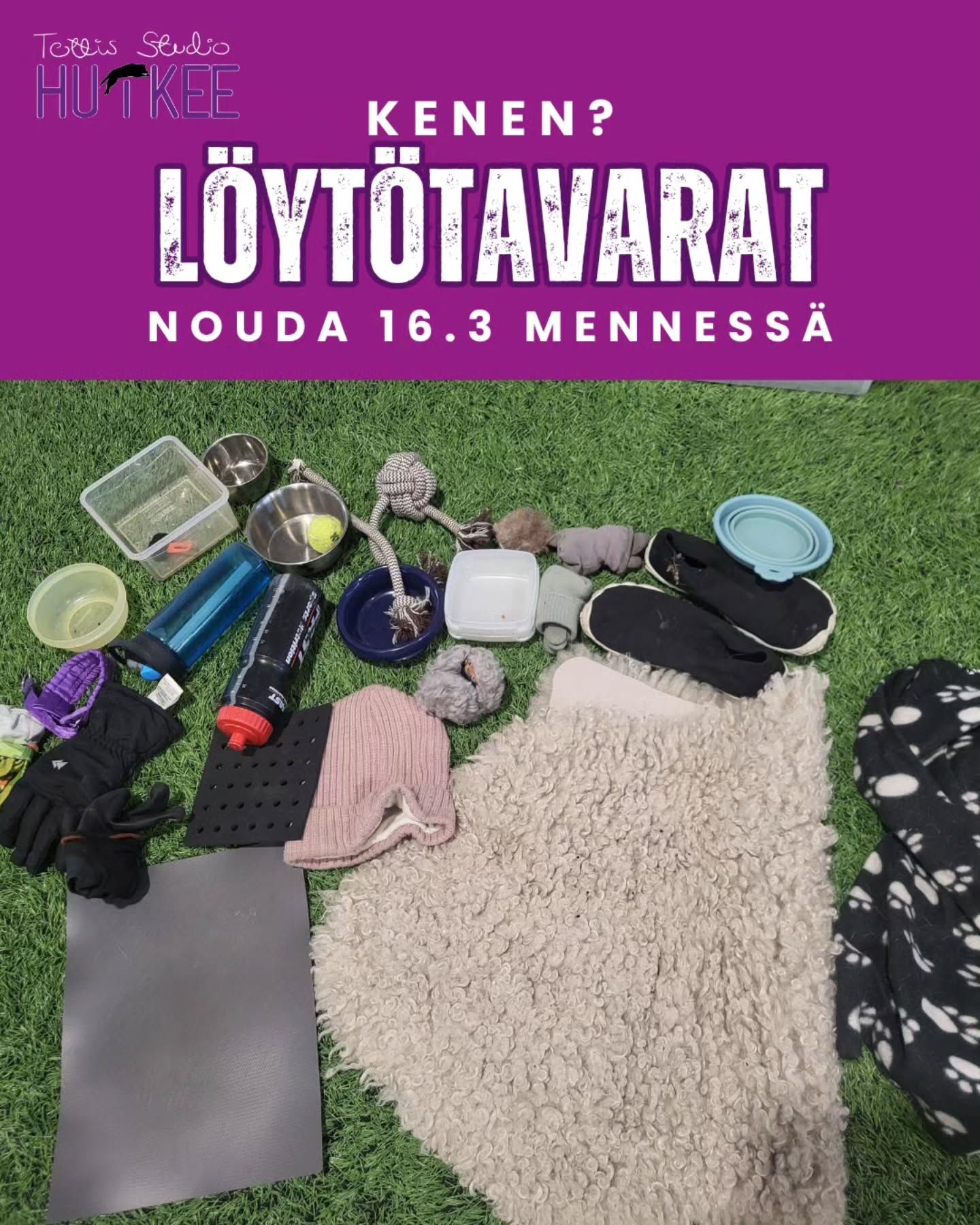 LÖYTÖTAVARAT 🧐
Hallille on kertynyt kasa erilaisia löytötavaroita. Tavarat on oven suussa korissa. Pääset noutamaan omalla vuorollasi, ryhmän aikana tai kun laitat meille viestiä.
Tavaroita säilytetään 16.3.26 saakka ⚠️
Jos et pääse aikataulun puitteissa omiasi noutamaan - laita meille viestiä niin sovitaan nouto 😊 kulkeutuu myös meidän menojen mukana Etelä-Kuopio - Lapinlahti välille.
#tottisstudiohuikee
