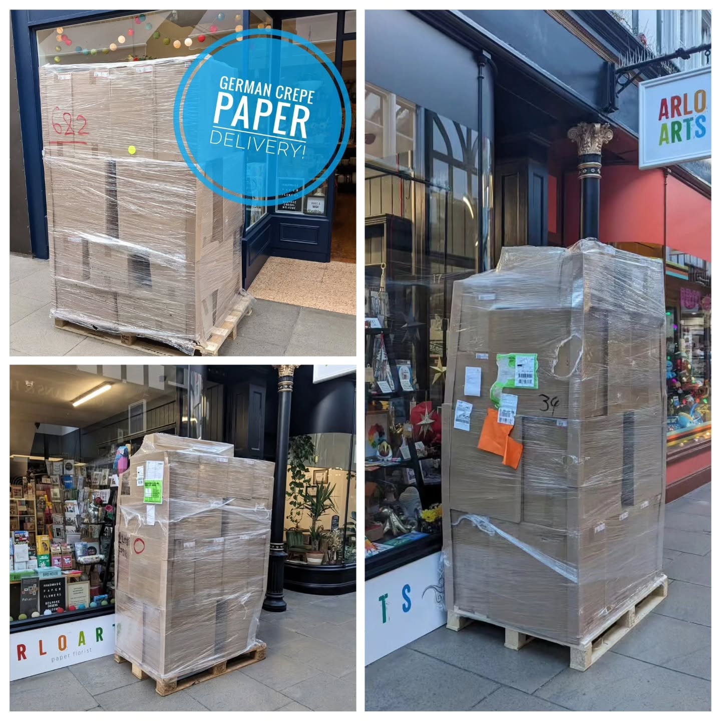 To design and create beautiful paper flowers, you need paper! So part of my day involves managing the stock - whether shipping online orders, checking stock levels, ordering from the manufacturer (and dealing with customs)
So for today's #MarchMeetTheMaker2026 here's a glimpse of a slightly different side of the business #behindthescenes
Getting deliveries of florist crepe paper and doublette from the German manufacturer, Werola, moving boxes and stacking shelves are all part and parcel of managing the online side of my business - along with wondering what to do with the pallets!
#paperflowers #crepepaper