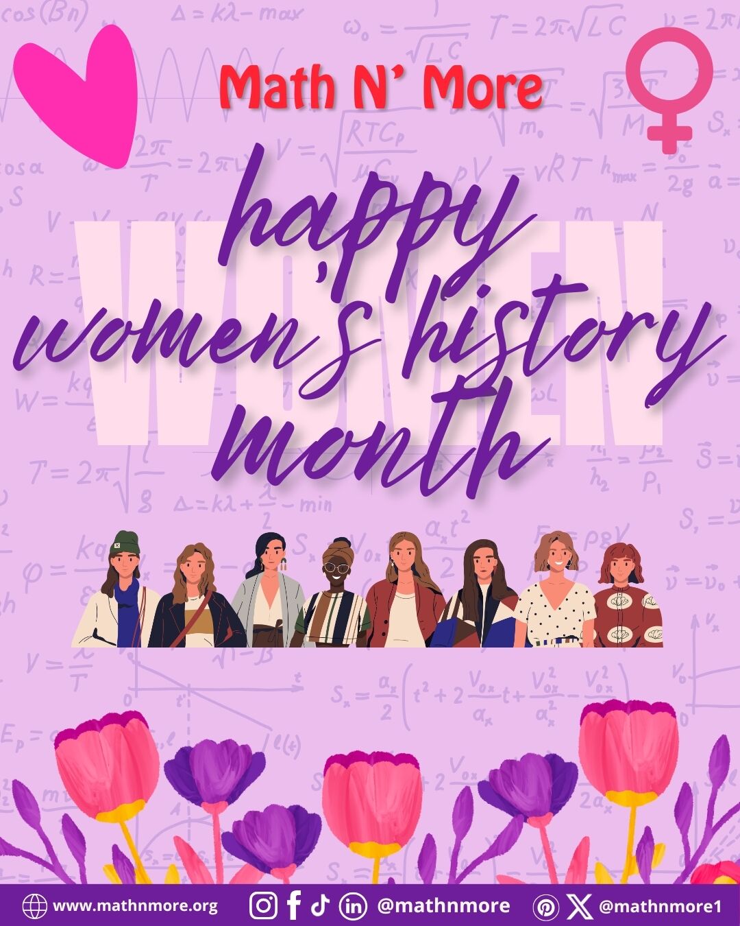 🌟✨ Women’s History Month
Celebrating the brilliance, strength, and legacy of women shaping the world through innovation and resilience.
From mathematicians to problem-solvers, women are at the heart of discovery and change.
Let’s inspire the next generation!
#WomensHistoryMonth #WomenInSTEM #HerStoryInTheMaking #MathIsLife #MathNMore