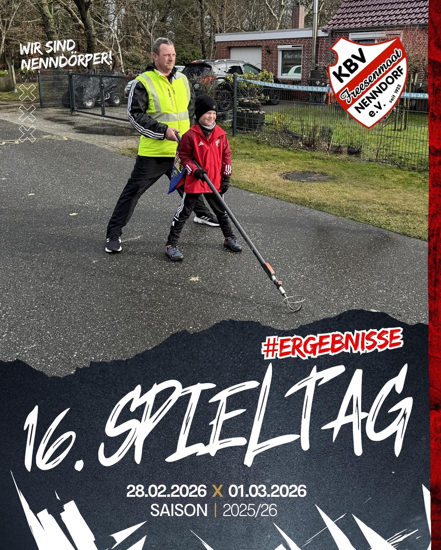 16. Spieltag – Ergebnisse 🔥⚫️🔴
Was für ein Wochenende für den KBV Nenndorf! 🤍❤️
Spannende Duelle, enge Würfe und wieder einmal alles dabei – von hart umkämpften Siegen bis zu bitteren Niederlagen.
Jede Mannschaft hat gekämpft, jeder Meter wurde verteidigt – Teamgeist auf und neben der Strecke. 👏
Jetzt heißt es: Mund abwischen, Siege feiern, Niederlagen analysieren und voller Fokus auf die nächsten Aufgaben. 🚀
Nenndorf hält zusammen! ❤️🤍
#KBVNenndorf #Spieltag16 #Boßeln #Friesensport #Teamgeist