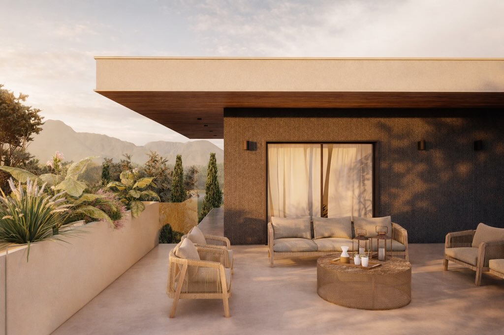 Villa G13 ✨
Sulla terrazza panoramica, ogni superficie è concepita come dispositivo narrativo, capace di evocare memoria e paesaggio. Il soffitto in teak richiama le essenze lignee della tradizione, reinterpretate attraverso un disegno essenziale e contemporaneo. La sua presenza calda e naturale dialoga con la luce dorata del tramonto, amplificando la percezione dello spazio e restituendo una dimensione raccolta e domestica, pur nell’apertura verso l’orizzonte.
Le pareti sono pensate per accogliere una finitura che rievoca l’ardesia e l’arenaria, richiamando la matericità della pietra locale storicamente impiegata nell’architettura albanese. L’immaginario rimanda alla pietra di Argirocastro, con le sue lastre grigio-argento capaci di riflettere la luce attraverso sottili vibrazioni minerali, restituendo profondità e carattere alle superfici verticali. Su questi elementi fondanti si innesta un intonaco dalle tonalità tenui e calde, ispirato al calcare albanese: una pelle luminosa che attenua i contrasti e costruisce continuità visiva, conferendo equilibrio all’insieme.
La pavimentazione, in cemento materico, assume un ruolo ordinatore. Continua, neutra, silenziosa, unifica i linguaggi senza sovrastarli, lasciando che siano luce e materia a guidare l’esperienza percettiva. Ne emerge uno spazio sospeso tra tradizione e contemporaneità, dove ogni scelta costruttiva non è mero rivestimento, ma atto consapevole. Una terrazza che non si limita ad affacciarsi sul paesaggio: lo interpreta, lo custodisce e lo restituisce in forma architettonica.
•
•
•
#architecture #exterior #villa