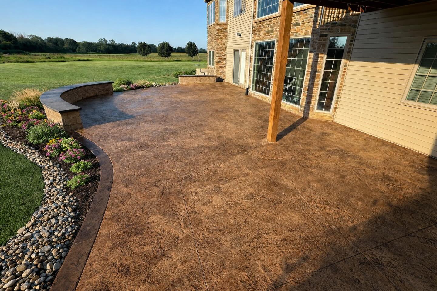 Backyard goals 👏🏻
Stamped concrete patios built to last and designed to stand out.
Get ready for those summer nights.
Stamp Pattern: Heavy Stone
Integral Color: Coachella Sand
Antique Release: Nutmeg
Border Color: Dark Chocolate
#dsmhomes #iowaconstruction #stampedconcrete #dsmconcrete