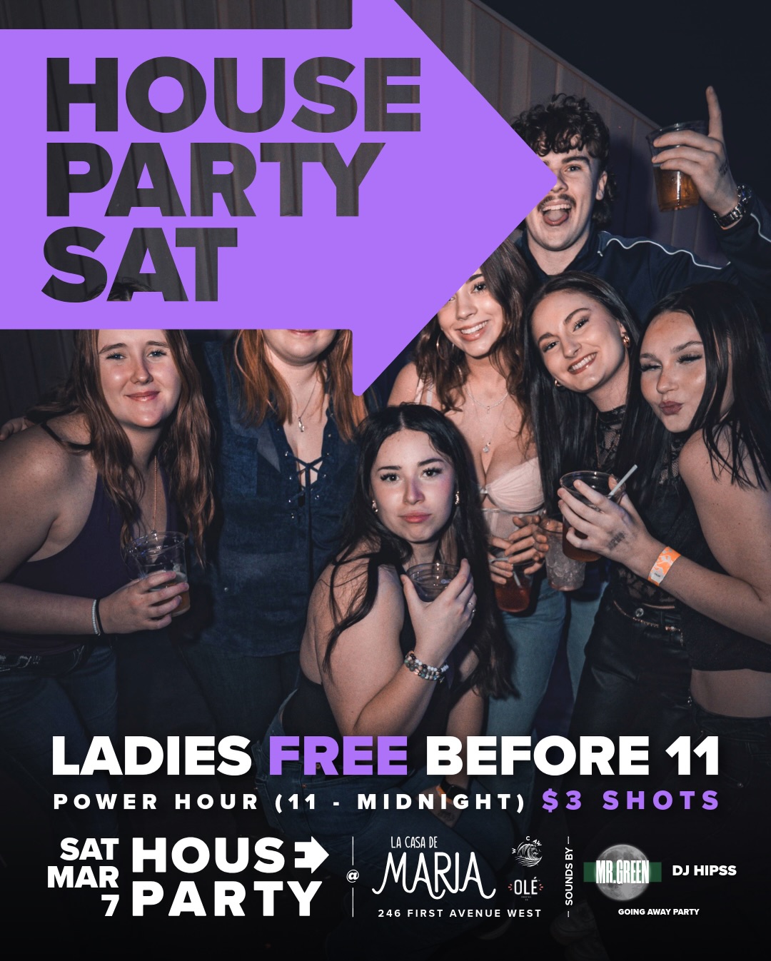 You know the drill, House Party Saturdays is back again 🏠 @mr.djgreen + @_hipzz on the decks all night! Don’t forget about our Power hour from 11-midnight ($3 shots) 💪
Welcome Home 🏠
.
.
.
.
.
#houseparty #northbay #saturday #nightclub