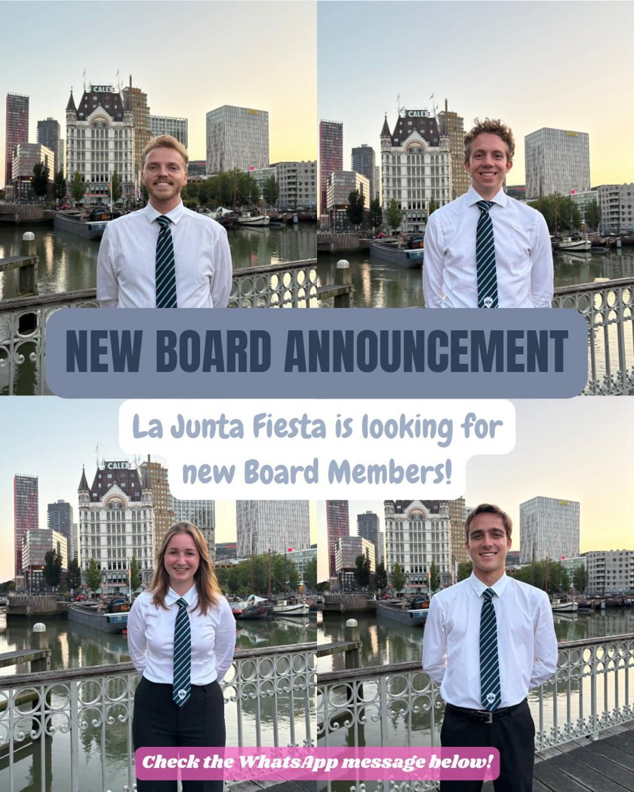 โ๏ธEPA IS LOOKING FOR NEW BOARD MEMBERS FOR 2026/2027โ๏ธ
๐พ๐นAre you interested in doing a board year at the Erasmus Padel Association? Please read the following message!๐พ๐น
Time flies when youโre having fun they say! Though we have a few months to go, sadly, the end of our board year is getting closer day by day. We, the current board, are excited to announce that we are looking for passionate, enthusiastic, and dedicated members to join the board. Are you approachable, organized, and someone whoโs proactive in your everyday life in whatever youโre passionate about? Then consider doing a board year for one of the fastest-growing sports associations! We believe that YOU will help EPA continue to grow, both on and off the padel courts!
๐บ๐ผ๐President: El Jefe de La (Junta) Fiesta
Contact Kenzie (+31 613200455) for more information!
๐ฐ๐Treasurer: EPAโs CFO (Chief Frugality Officer) Contact Quinten (+31 612626520) for more information!
๐๏ธโ๏ธSecretary: The One Who Actually Has It Together* Contact Liam (+34 618479572) for more information!
๐๐ป*Commissioner: EPAโs Director of Organised Chaos*Contact Thirza (+31 611624792) for more information!
๐พ๐ฅ*Technical Coordinator: The Chief Court Babysitter* Contact Liam (+34 618479572 ) for more information!
Please reach out to one of us either in person or through WhatsApp if you are interested in joining the board or have any questions regarding the information shared above!
Cheers!
EPA Board 2025/2026 ๐
La Junta Fiesta - Drinks and Smashes ๐ฅ