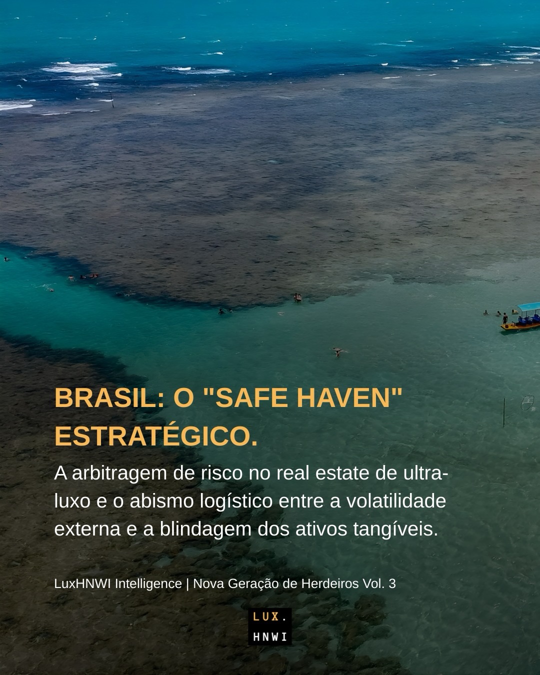 O Despertar do “Safe Haven” tropical 🏝️
Enquanto as economias centrais enfrentam uma volatilidade geopolítica sem precedentes, o Brasil consolida-se como o Safe Haven estratégico do Hemisfério Sul. Não estamos falando apenas de sol e mar; estamos falando de Arbitragem de Risco.
A tese é clara: em um mundo onde até destinos consolidados como Dubai e Doha entram no radar de instabilidade, a tangibilidade do Real Estate de ultra-luxo brasileiro oferece uma blindagem que o capital líquido já não consegue garantir.
Os Drivers da Nova Hegemonia:
Asset-based Luxury: o investidor de alta linhagem está trocando posições voláteis por ativos de design assinado. Projetos como o Tonino Lamborghini e a chegada da Pininfarina em Belo Horizonte elevam o teto do mercado, atingindo recordes de R$ 42.000/m².
A Segunda Derivada do Custo: mesmo com a valorização recorde, o metro quadrado nobre no Brasil ainda opera com um desconto de 40% a 60% em relação a Londres ou Nova York. É a oportunidade rara de unir Capital Cultural e performance financeira superior.
Interiorização da Riqueza: o fluxo de capital não está mais restrito ao eixo Rio-SP. O agronegócio e a nova geração de herdeiros estão redesenhando o mapa do Luxo, exigindo um nível de Savoir-faire arquitetônico que antes só se via na Europa.
O Veredito: o Luxo real em 2026 não é sobre ostentação; é sobre Preservação. Onde o mundo vê incerteza, a LuxHNWI identifica a curva de ascensão.
🔗 Deep Dive Analítico
O relatório completo “LuxHNWI Intelligence | Nova Geração de Herdeiros Vol. 3” já está disponível para membros.
👉 Acesse o link na Bio para ler o Relatório completo.
#UHNWI #RealEstateDeLuxo #WealthManagementBrasil #BrandedResidences #LuxHNWI