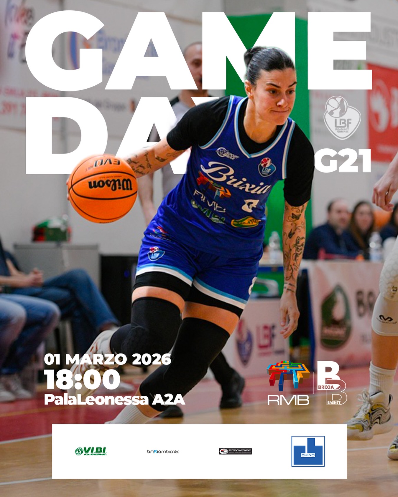 𝗚𝗔𝗠𝗘 𝗗𝗔𝗬
ore 18:00, PalaLeonessa A2A - Brescia (BS)
vs @derthonabasket
#wearebrixia