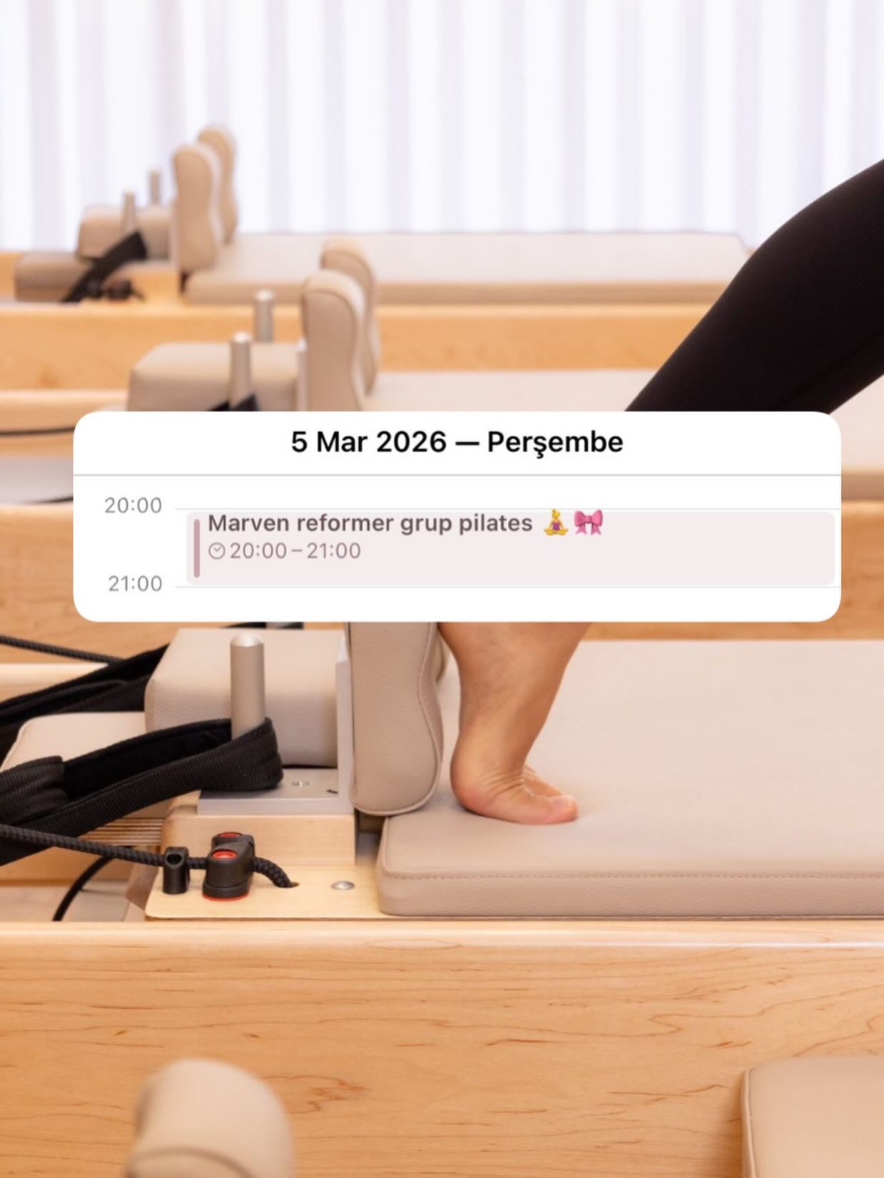 Marven’de reformer grup dersleri devam ediyorr🧘♀️
Bu akşam,
nefes al
yavaşla ve kontrol et
Reformer seni dönüştürsün.
Kontenjan sınırlı, katılım için 📩