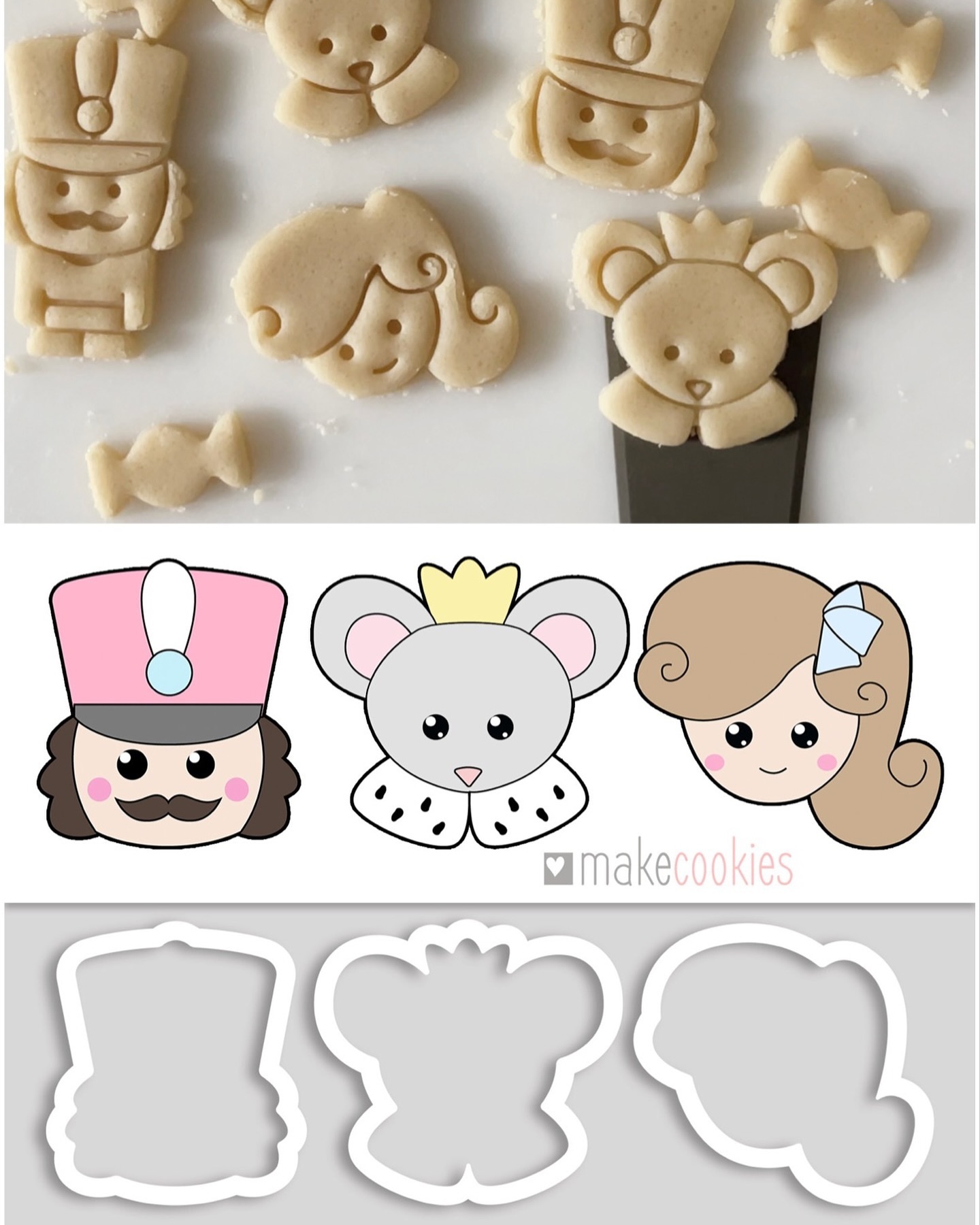 Old but gold 😃🩷 This is one of my all time favorite themes for Christmas cookies 🙌💗 And I also have one more Nutcracker cutters set - more classic version 🫶 You can see all versions on my website (link in bio)✨ #cookiecutters #nutcrackercookies #christmascookies #sugarcookies #nutcracker