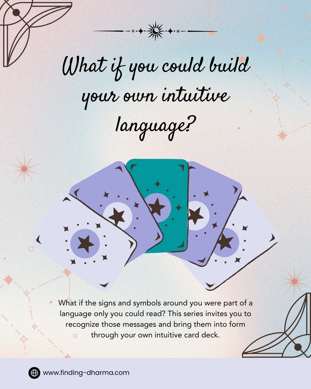 By the end of this Playshop series, you won’t just understand intuition, you’ll have created your own way of working with it.
Participants in Learning Your Soul’s Language will create a personalized Soul Language Card Deck -living reflection of how their intuition speaks through symbols, color, nature, and imagery.
A tool you can return to again and again for guidance, reflection, and inner connection.
Interested?
We begin March 28.
Registration now open.
Comment below if you'd like more info.