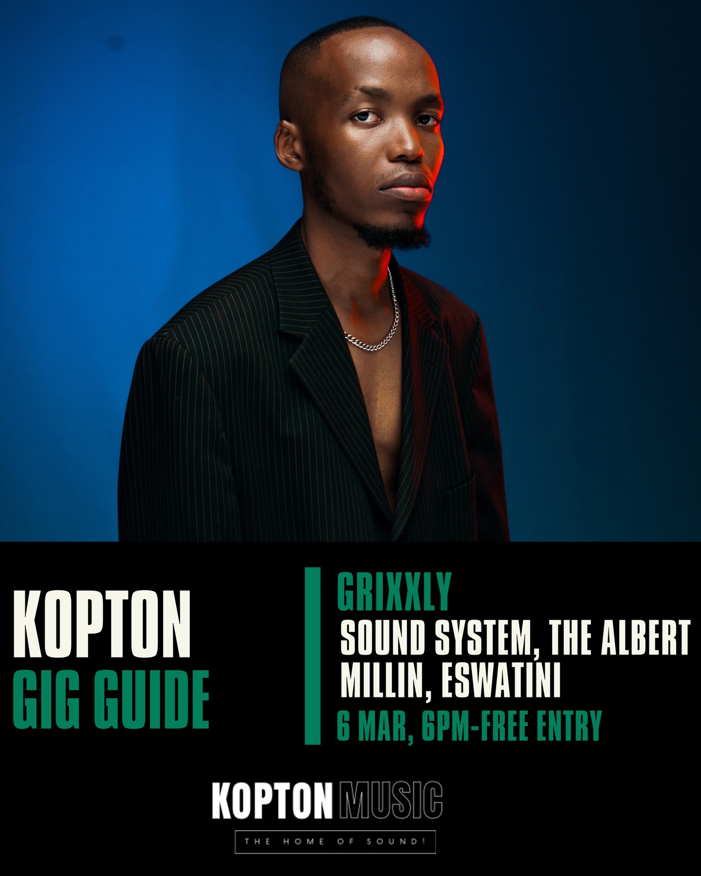 @grixxly_official is out and about this month!🎙️🔥Catch him at the Albert Millin this Friday from 6pm in eSwatini!🇸🇿The event is free entry, so make sure you go out and support!
#koptonmusic #grixxly #eswatini #gigguide #mbabane