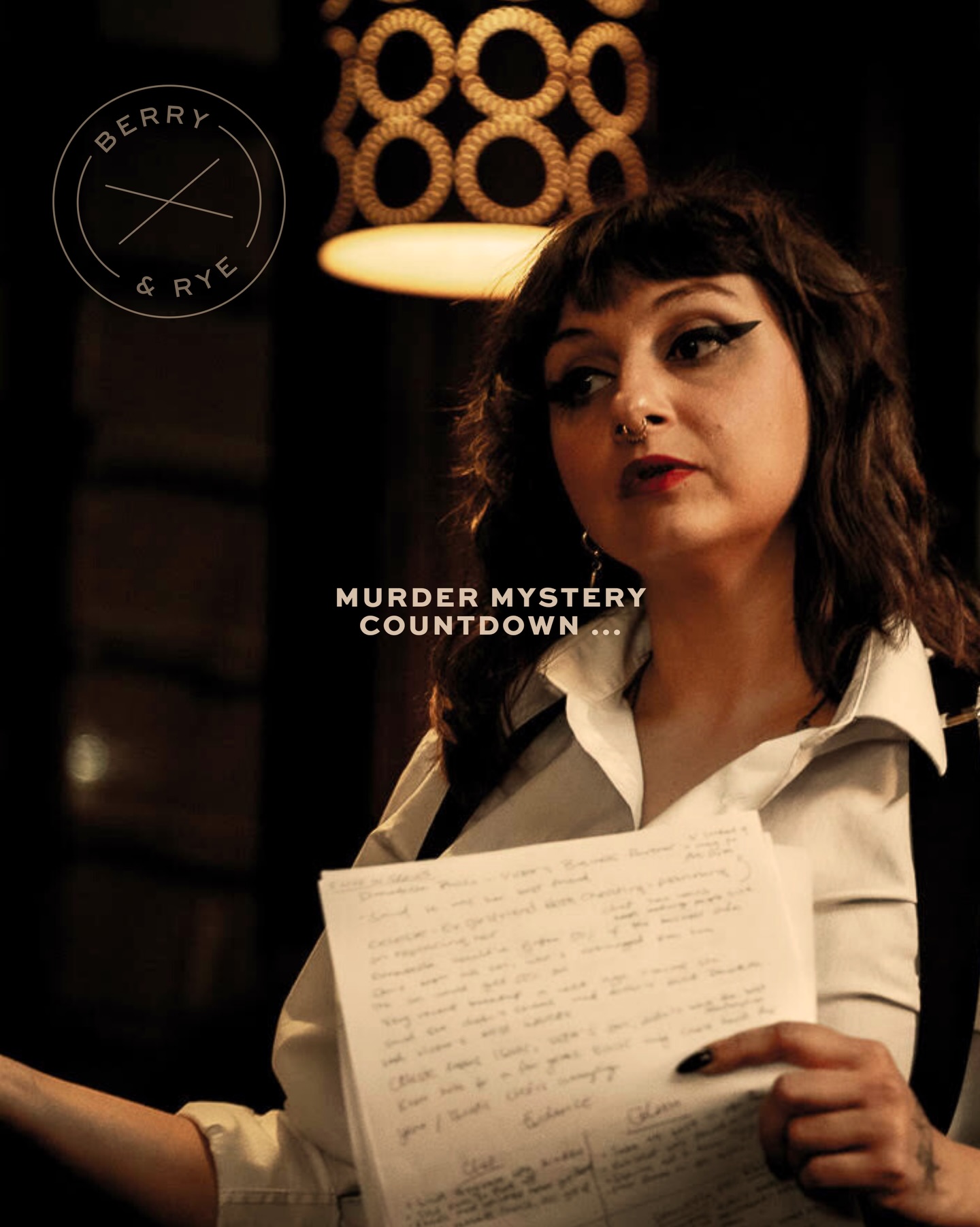 🔍 One week to go…
The countdown is on for our first Murder Mystery Night at Berry & Rye- Murder at the Velvet Vine in collaboration with @foxtrotproductions
Step inside the bar, question the suspects, follow the clues, and see if you can uncover the killer before the night is over. Expect an interactive murder mystery experience, two themed cocktails, and a snack included, all for £40PP.
Limited tickets remaining, this is your final call to join us for a night of mystery, mischief and very good drinks! You don’t want to miss this one.
Our full Berry & Rye menu will be available on the night, plus indulgent cheeseboards (ordered separately).
🎟️ Book your tickets via the link in bio.
#BerryAndRye #Speakeasy #MurderAtTheVelvetVine
#NoirNights #MurderMysteryNight