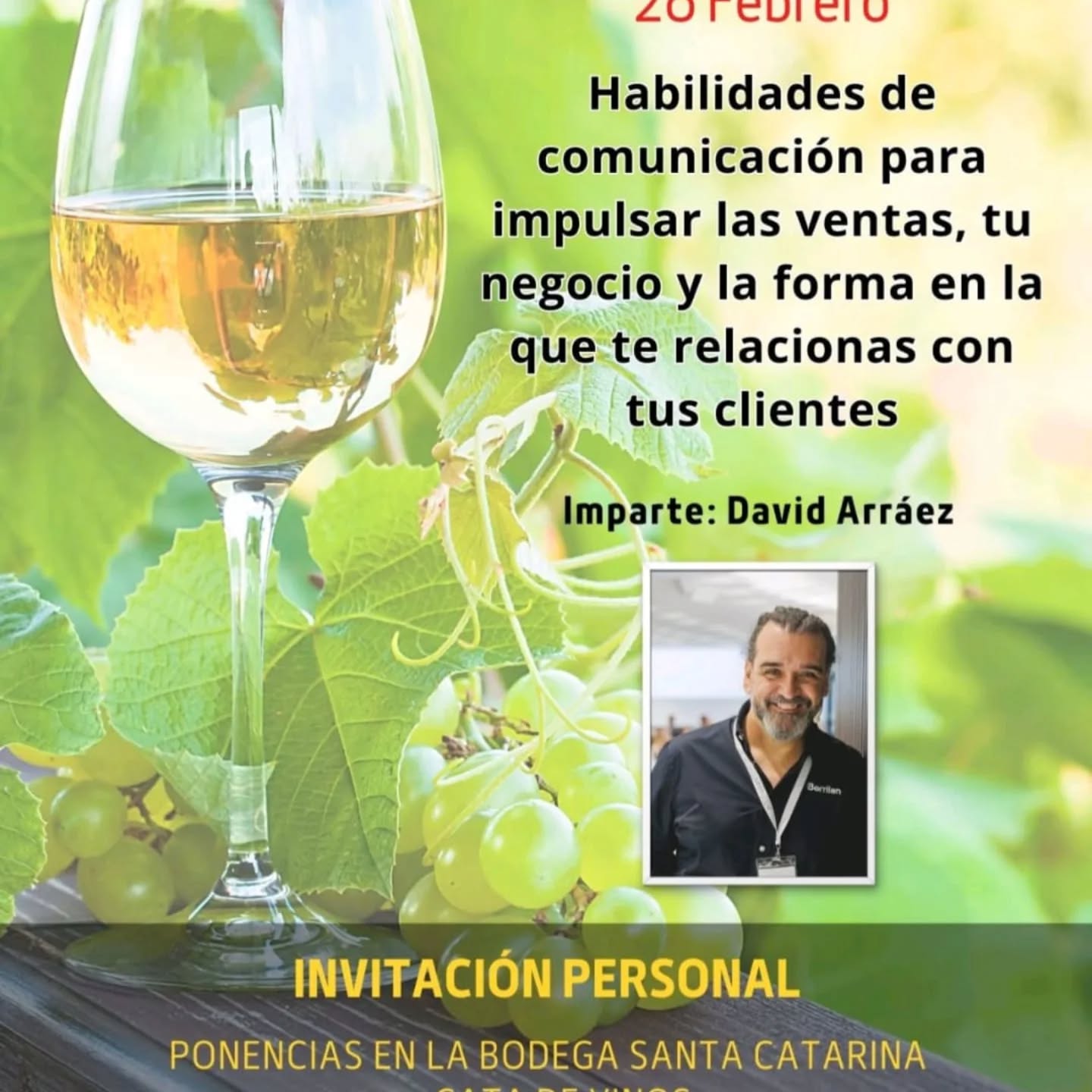 La semana pasada asistimos al interesante Taller de habilidades de comunicación para impulsar las ventas, impartido por el ponente de primer nivel , David Arráez y organizado por DSKonsulting en la magnífica Bodega Santa Catarina.
Una sesión llena de ideas prácticas y reflexiones que sin duda nos ayudarán a mejorar nuestra forma de comunicar y conectar mejor con nuestros clientes.
Seguimos aprendiendo y creciendo para ofrecer siempre lo mejor!
Gracias @usuarioarraez, DSKonsulting y Bodega Santa Catarina por esta interesante jornada.
#prestigespain, #davidarraez #dskonsulting #comunicacion #habilidadesprofesionales