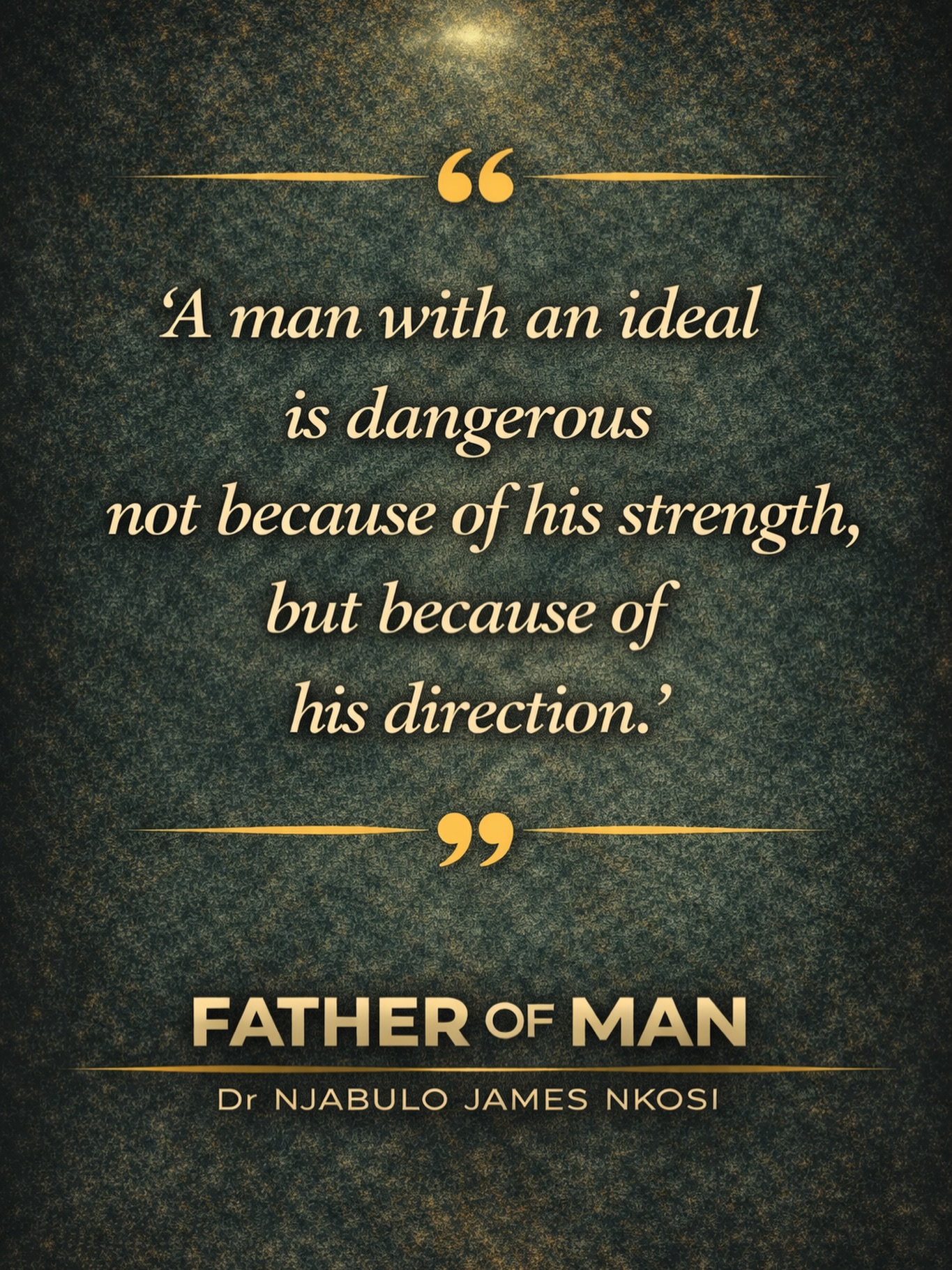 A man with an ideal is dangerous not because of his strength, but because of his direction.
Direction turns pain into purpose.
Direction turns pressure into progress.
Direction turns a boy into a builder.
#FatherOfMan #NjabuloJamesNkosi #MensWork #ModernManhood