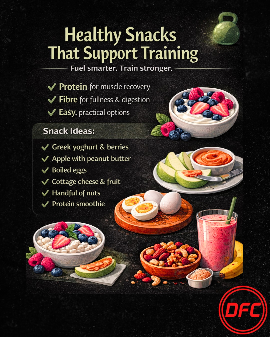 Snacks can support your training, not sabotage it.
Simple. Balanced. Practical.
Save this for shopping day.
#TheDisciplineFitnessCoach