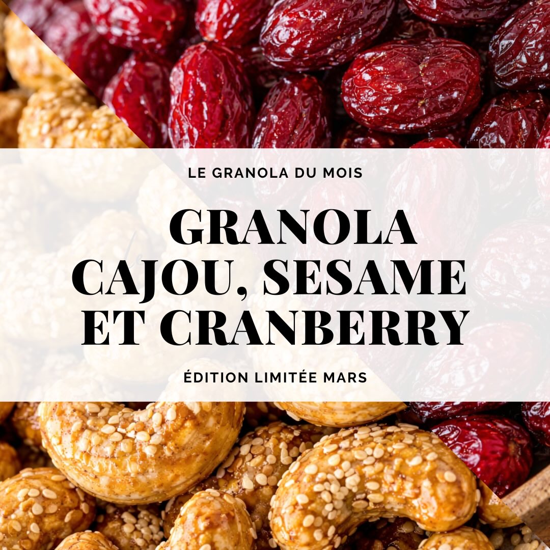 🎉 Granola du mois 🎉
Il débarque pour célébrer l’arrivée du printemps… et il ne restera pas longtemps 👀
🌰 LE GRANOLA NOIX DE CAJOU, SÉSAME GRILLÉ & CRANBERRY 🍒
Une création qui marie la douceur de la noix de cajou à l’intensité subtilement toastée du sésame grillé, le tout relevé par la touche acidulée et colorée de la cranberry.
Chaque bouchée offre un équilibre parfait entre croquant et gourmandise : des éclats généreux, des graines dorées au four et des cranberries moelleuses pour réveiller vos petits-déjeuners et pauses saines.
Et comme toujours… c’est une édition limitée. Disponible jusqu’à épuisement des stocks !
On en prépare combien pour vous ? 😍
#granolaartisanal #granoladumois #editionlimitee #petitdejeunersain
#fabricationartisanale